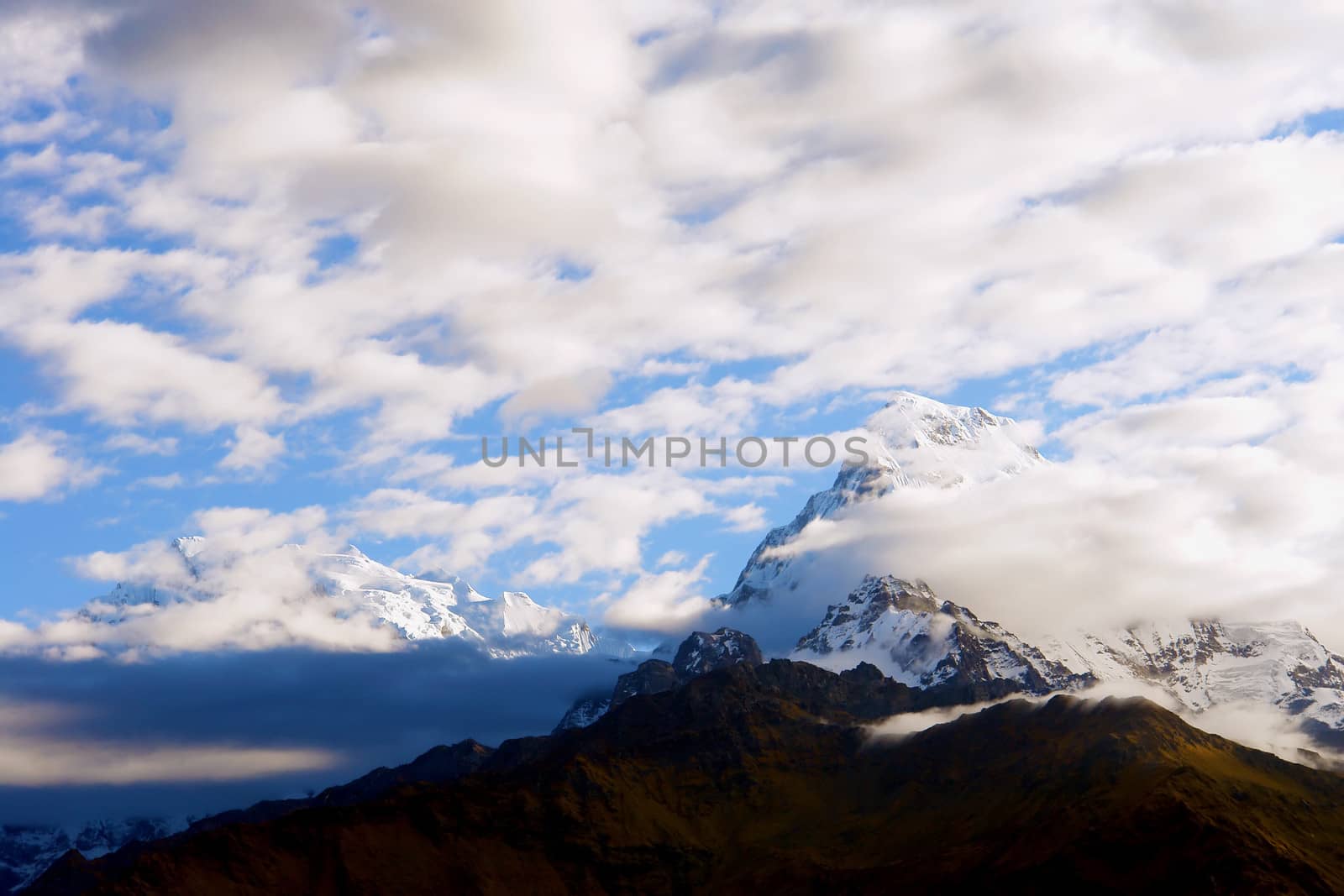 View of annapurna mountain, trek to base camp conservation area by ptxgarfield
