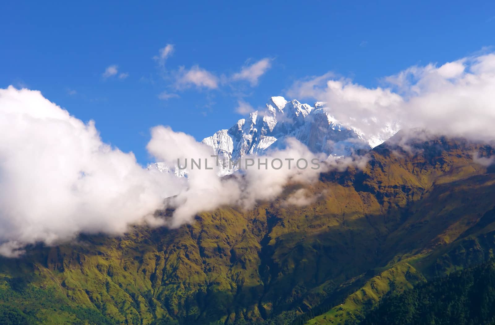 View of annapurna mountain, trek to base camp conservation area by ptxgarfield