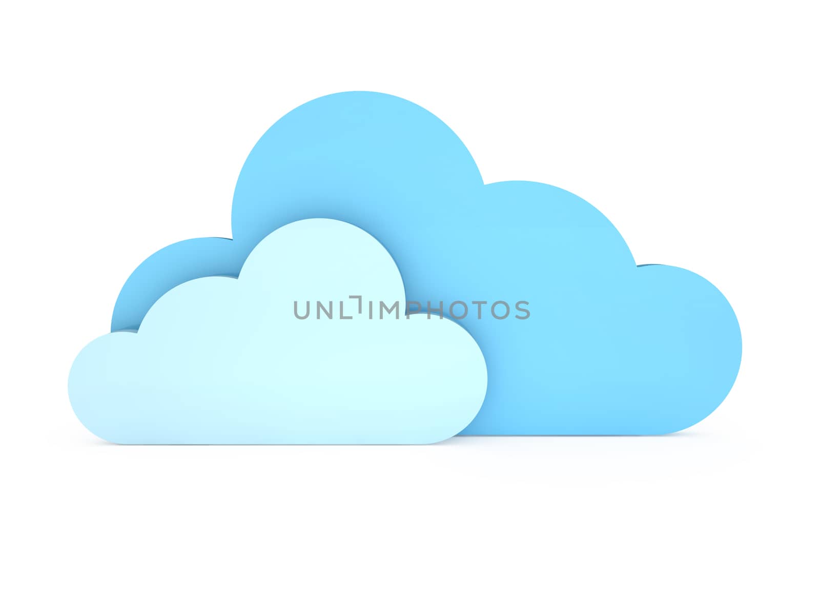 Synchronizing with cloud technology computing concept, isolated on white background.