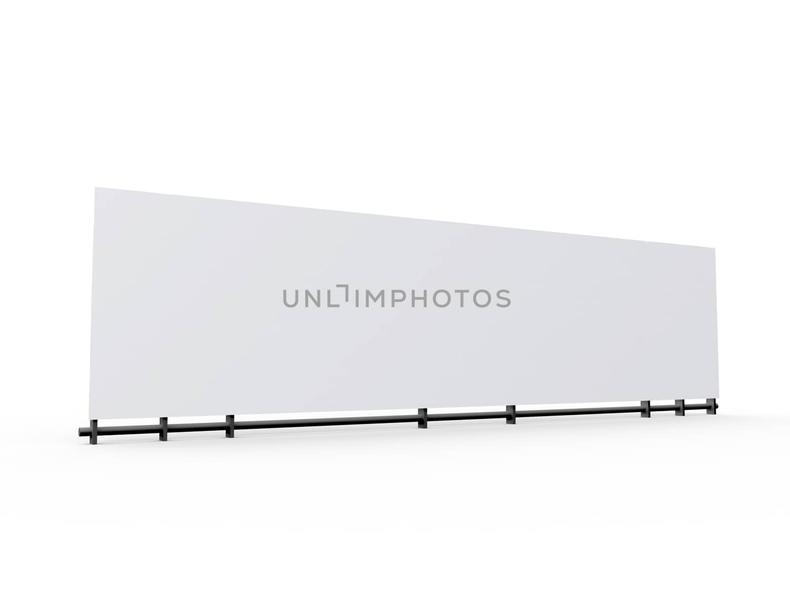 Big billboard for your design or advertisement, isolated on white background.