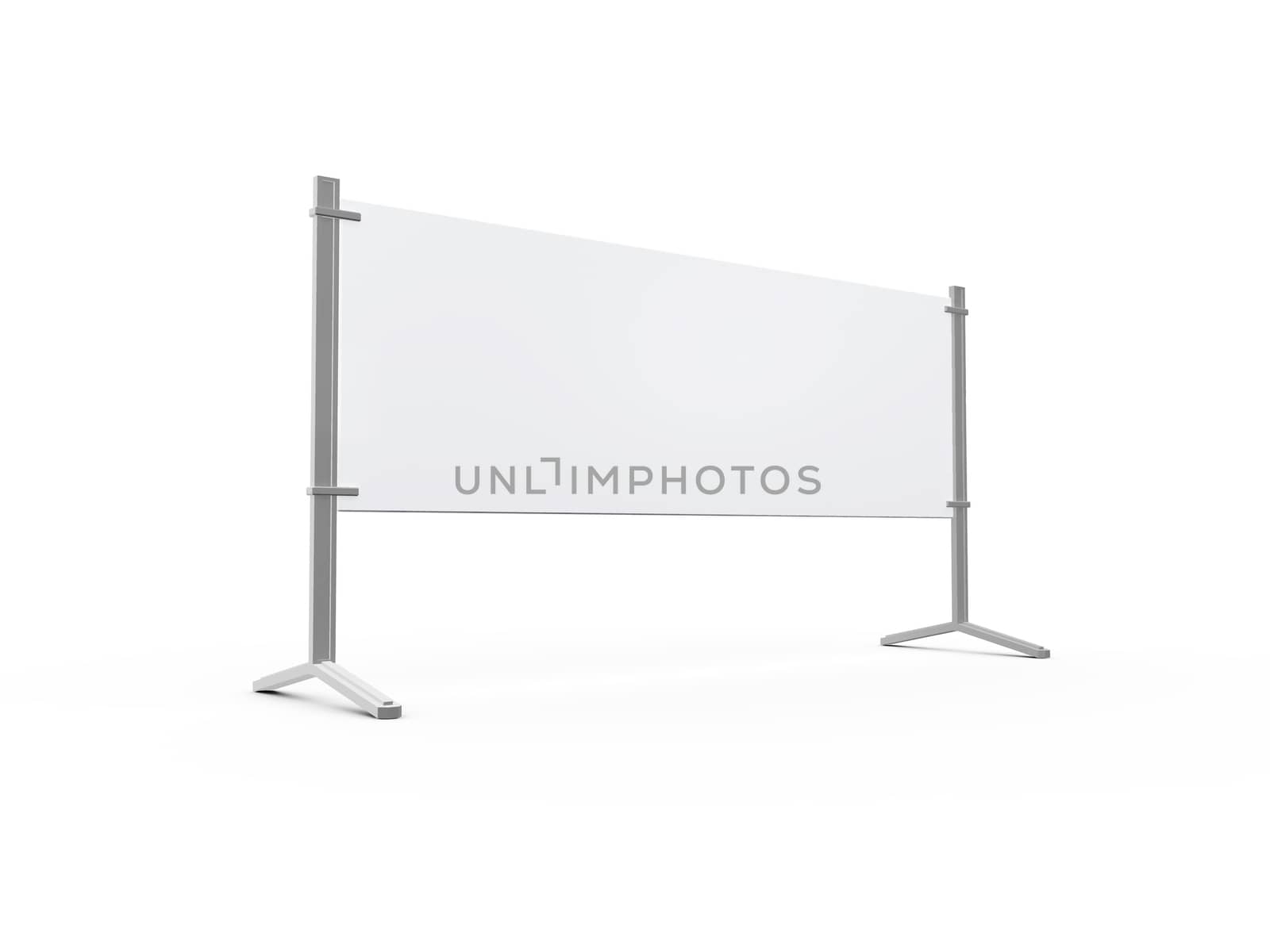 Road barrier or billboard, isolated on white background.