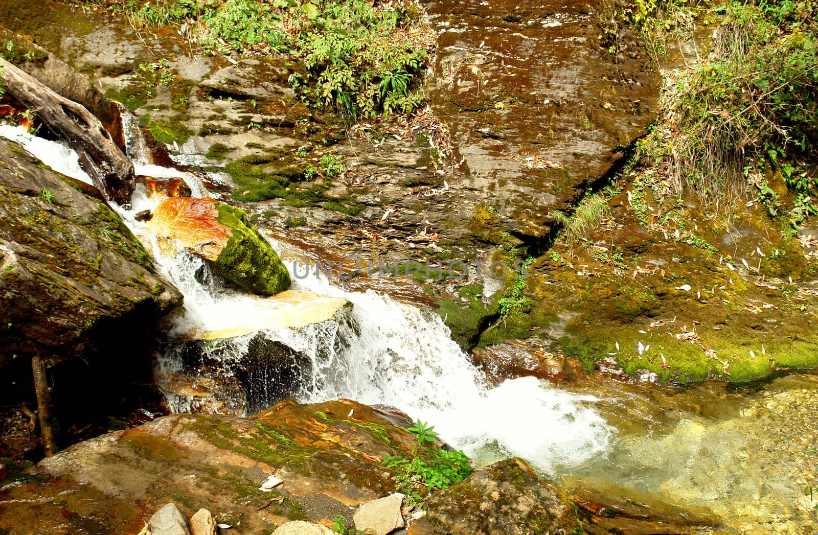 Water stream movement on the stone background by ptxgarfield