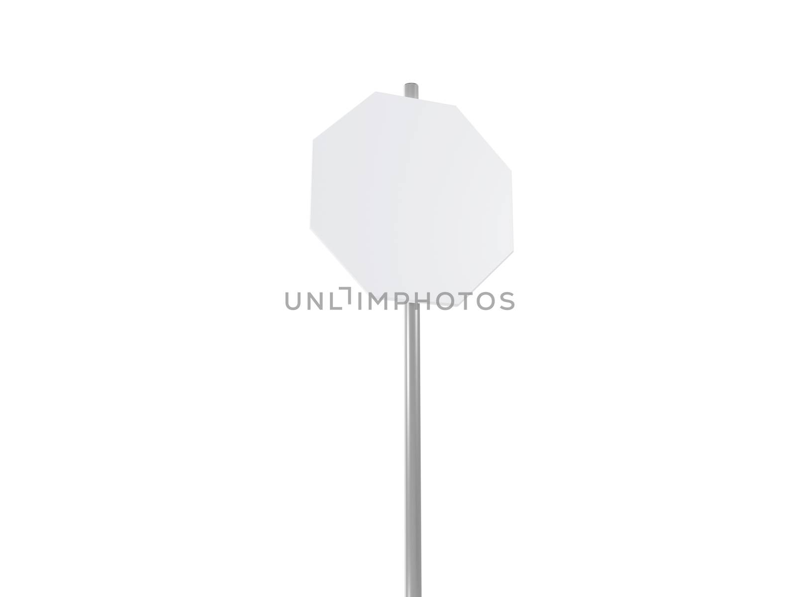 Octagon road sign, isolated on white background.