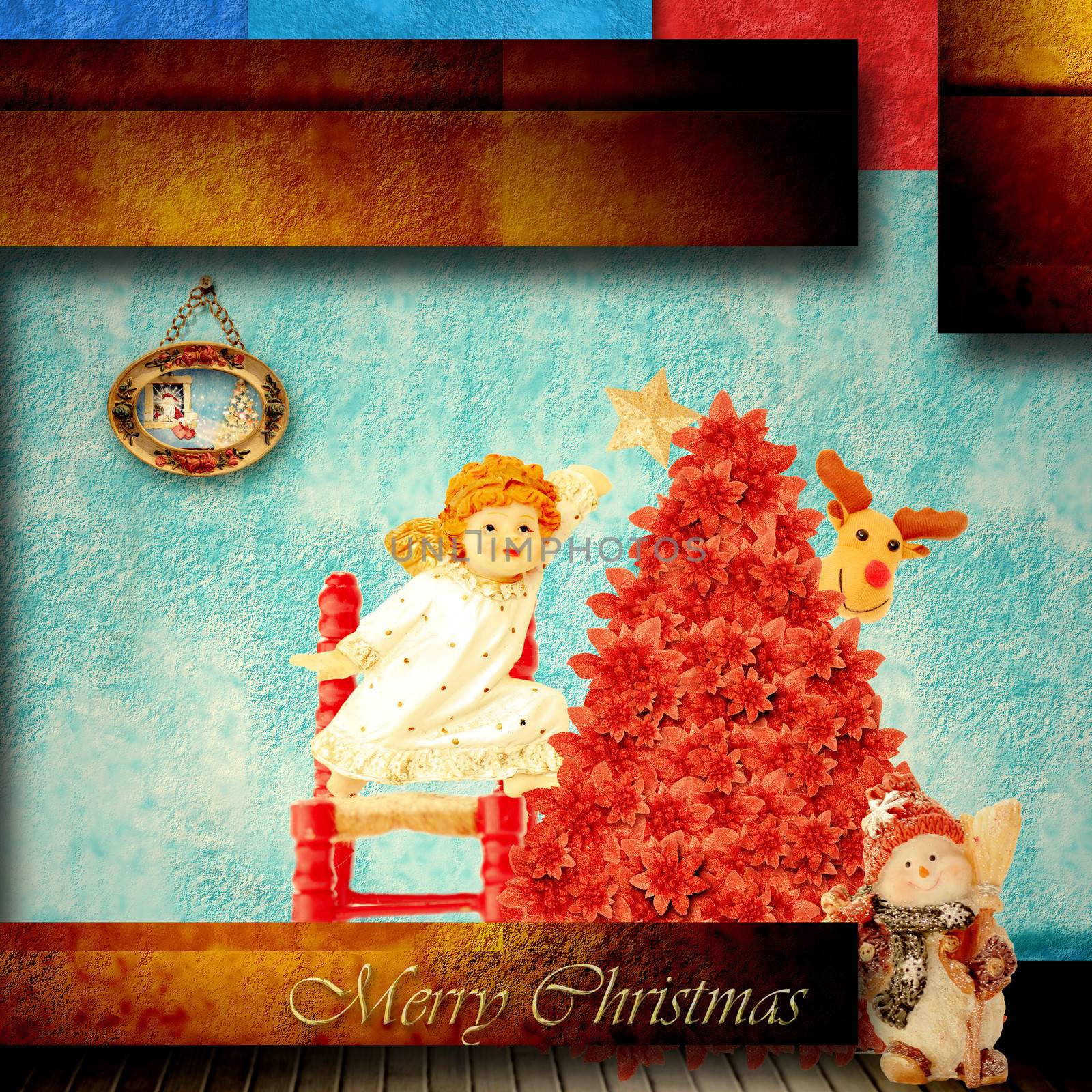 Cute angel with Christmas star indoors by Carche
