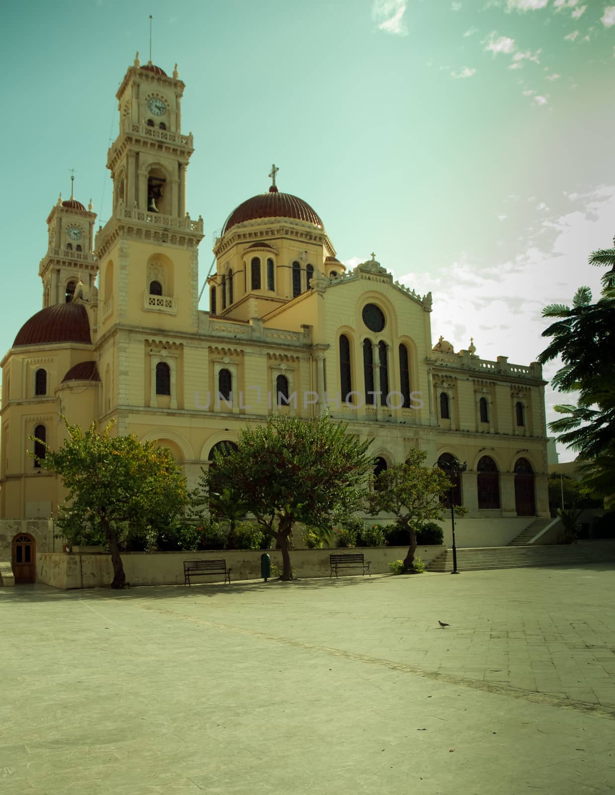 The basilica in the city of Heraklion. The island of Crete. Greece.