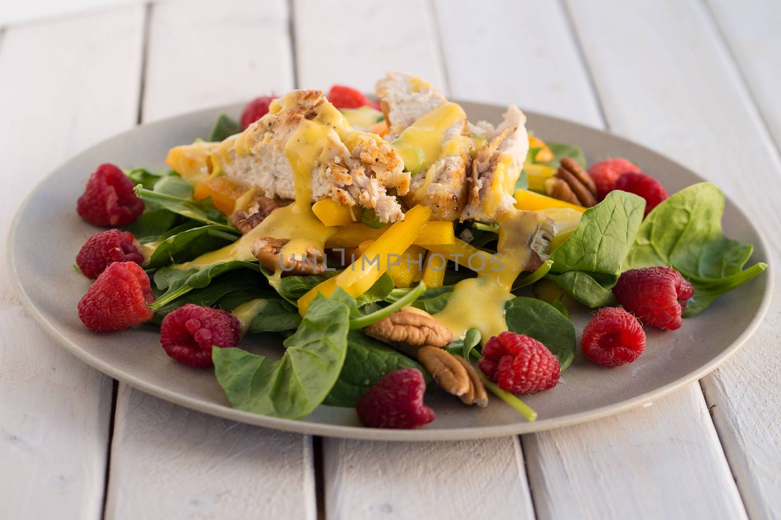 Californian Chicken Salad with raspberry and mango mayonnaise