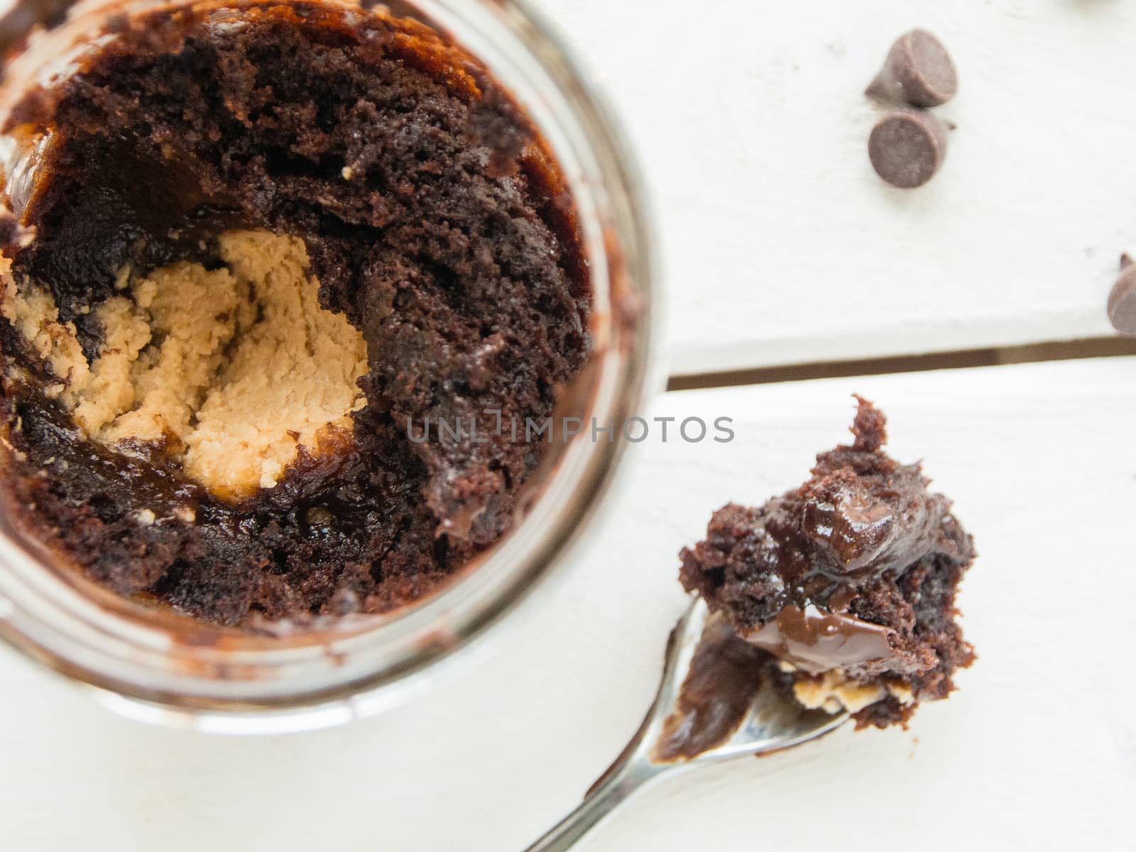 Brownie cupcake in a jar