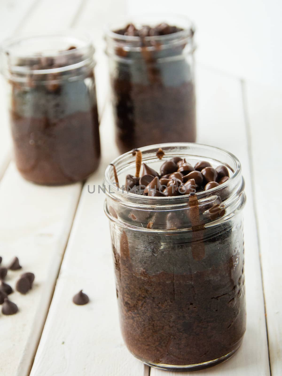 Brownie cupcake in a jar