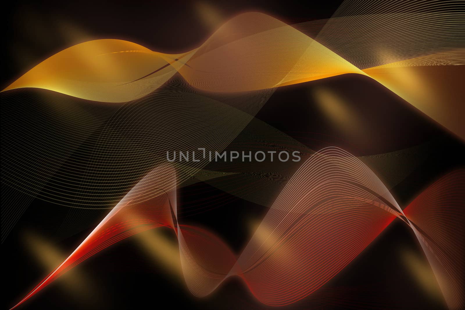 Illustration of Abstract Waves at dark background