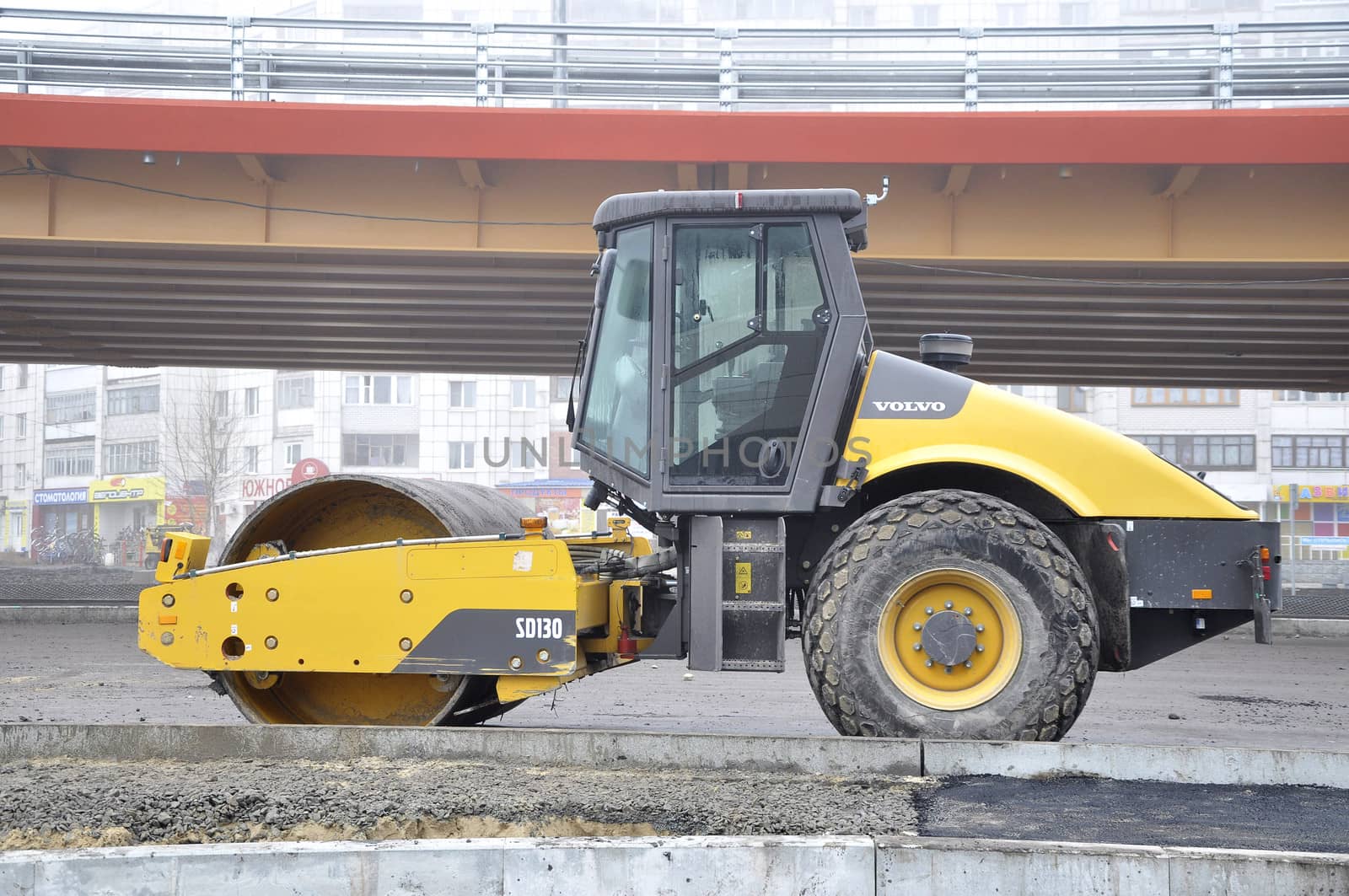 Special equipment on a construction of roads. Skating rink.