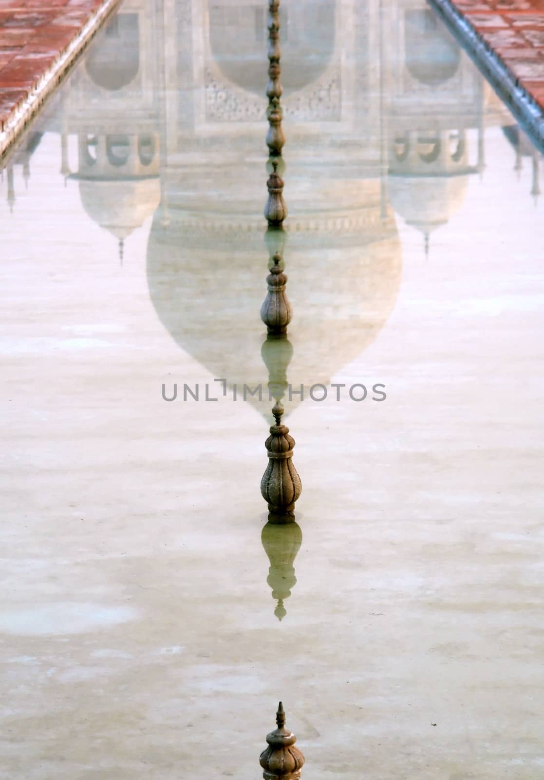Overview of the Taj Mahal reflection in water feature by ptxgarfield