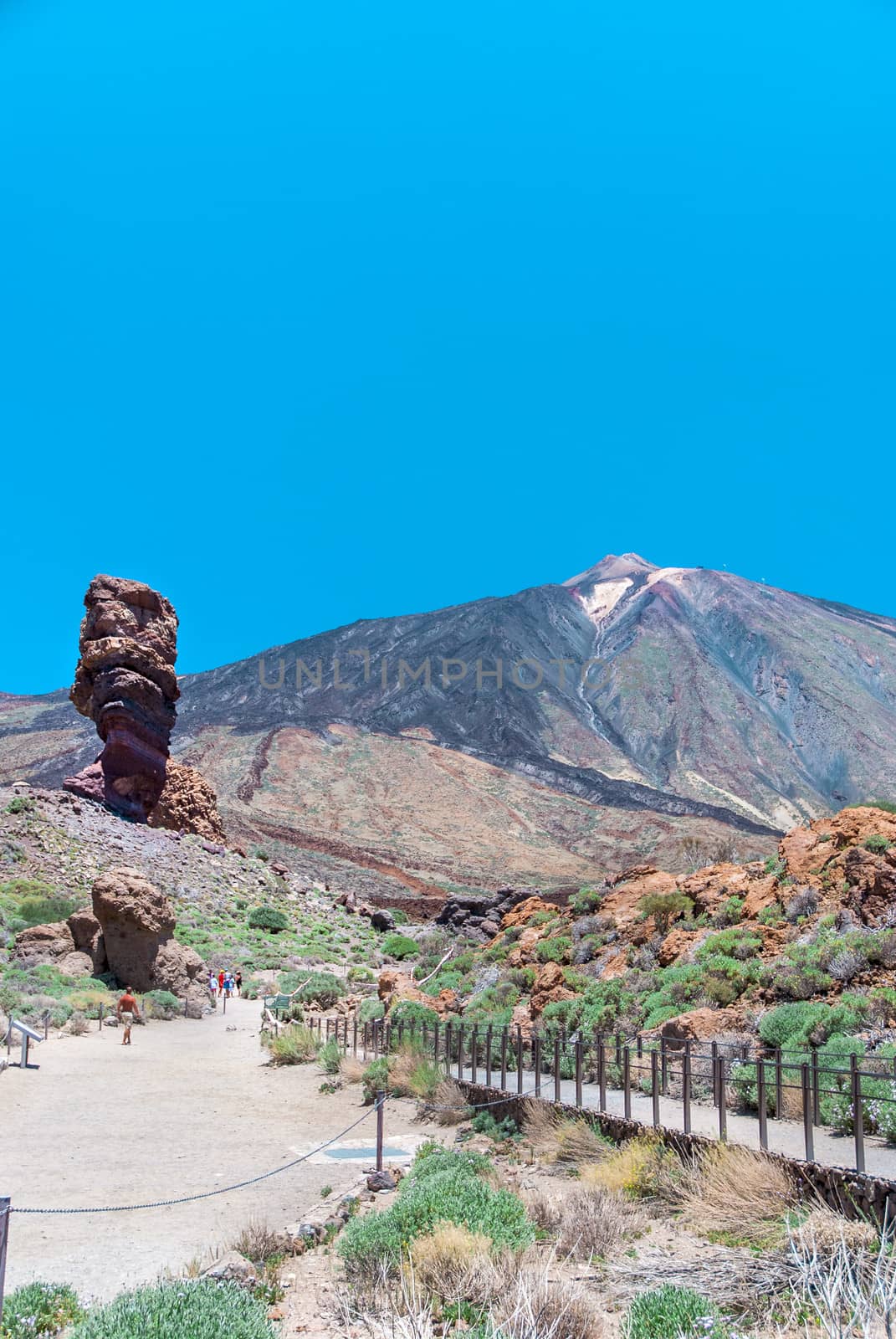 Park Canadas del Teide. Roques de Garcia. Rock named Finger of God. Tenerife. Spain