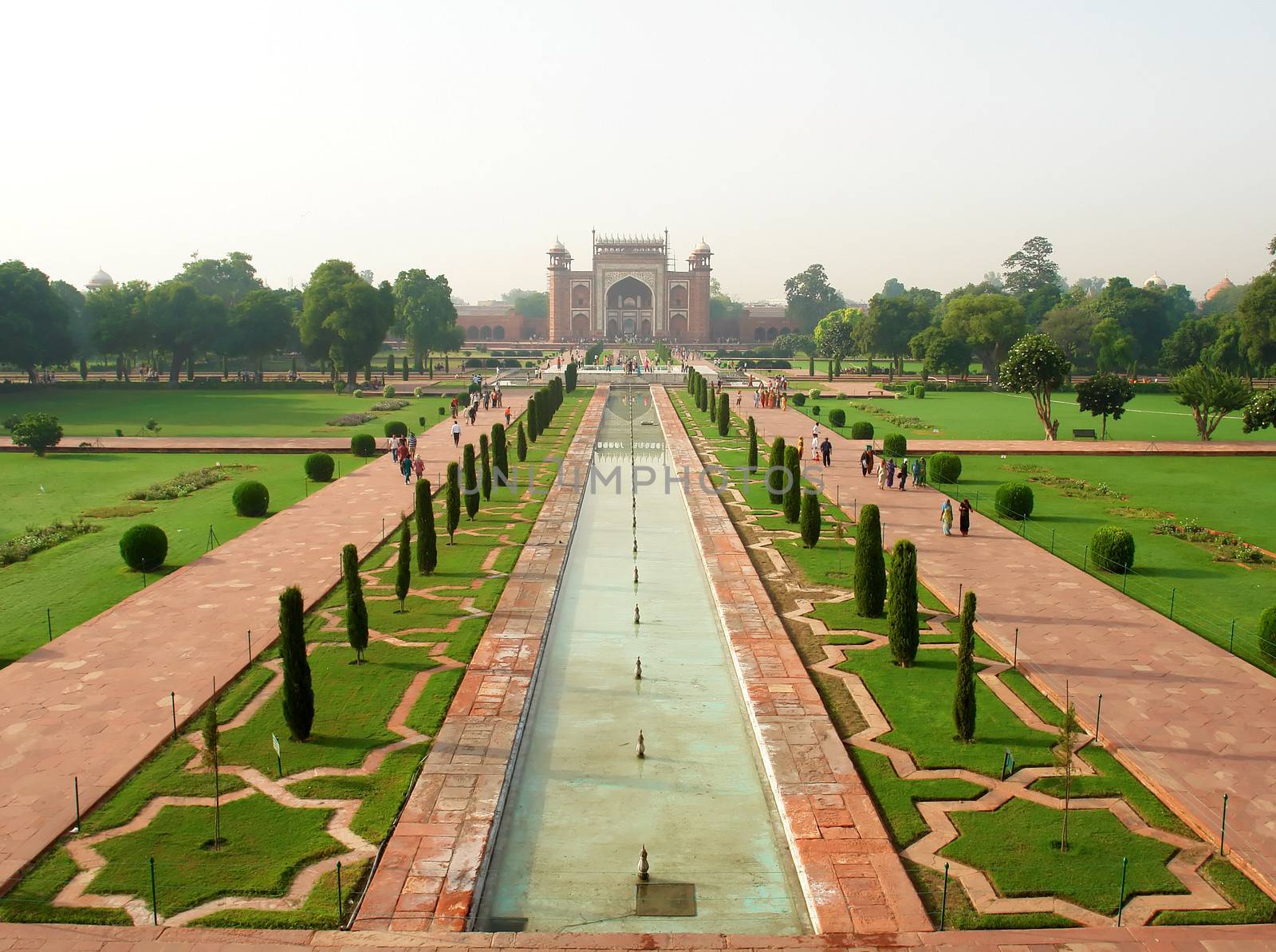 Overview of the Taj Mahal and garden, Agra, India