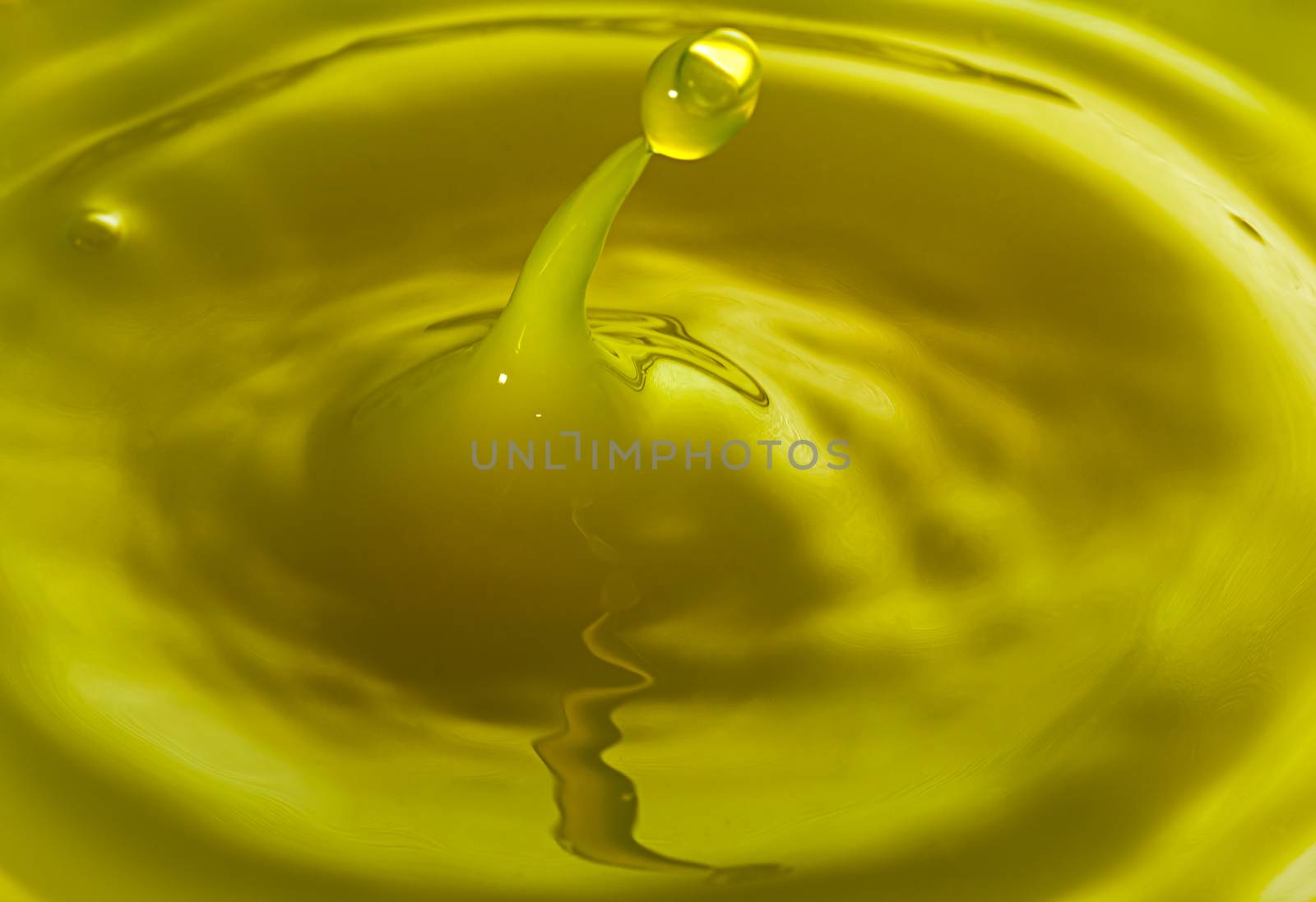 Abstract of Water Drops and droplets, Yellow Liquid , Copy Space, High speed