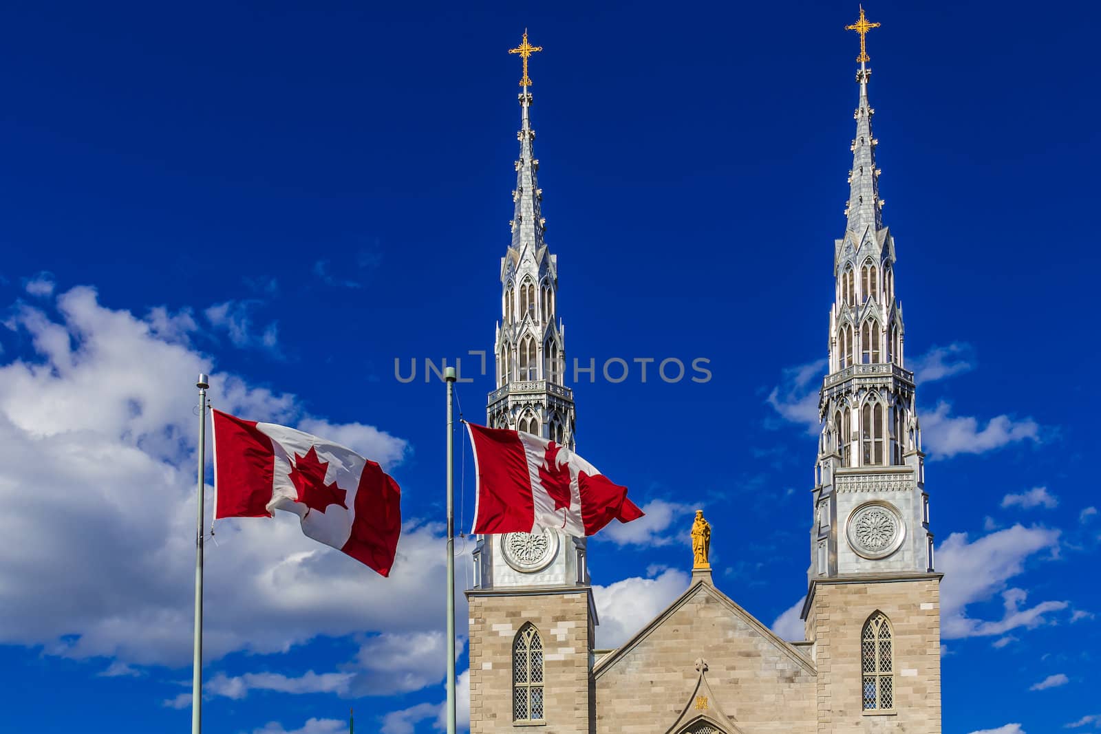 The Basilica church nearby Parliament Hill, it is the oldest church in Ottawa, Ontario, Canada