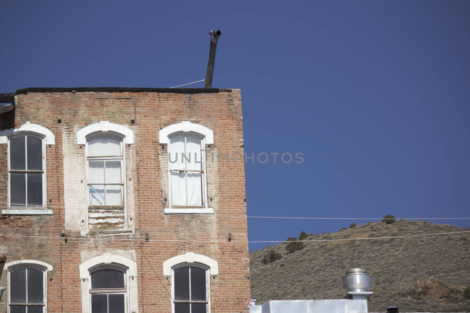 Old Brick Building in Virginia City Nevada by jeremywhat