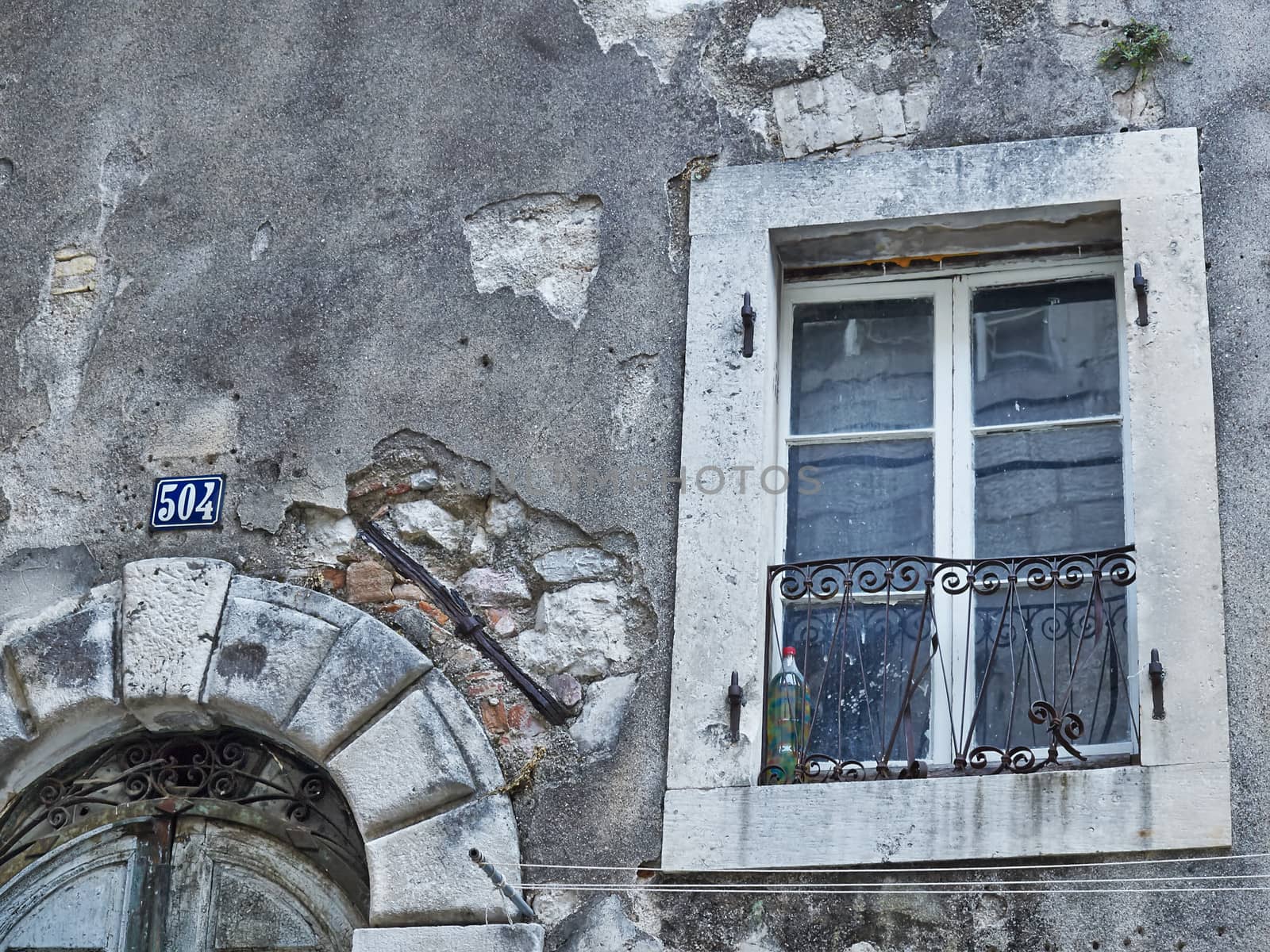 Window of old house in Kotor Montenegro     