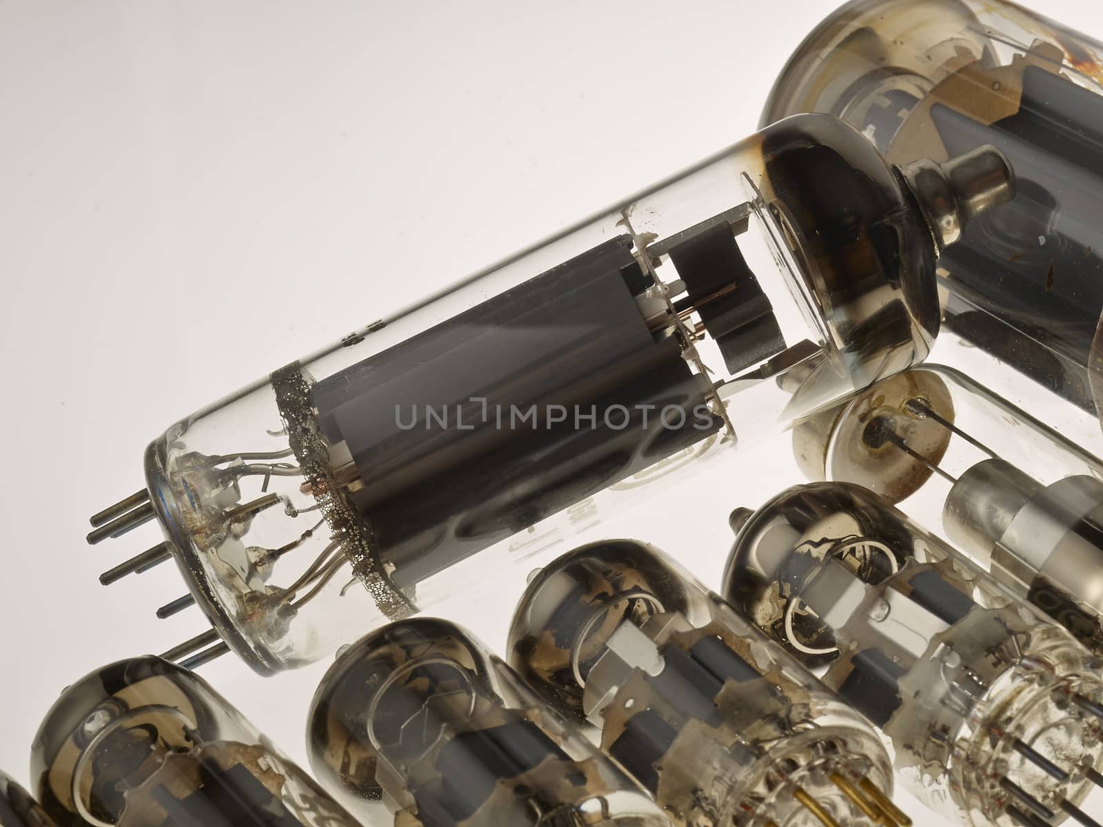 vacuum tubes isolated on white background      