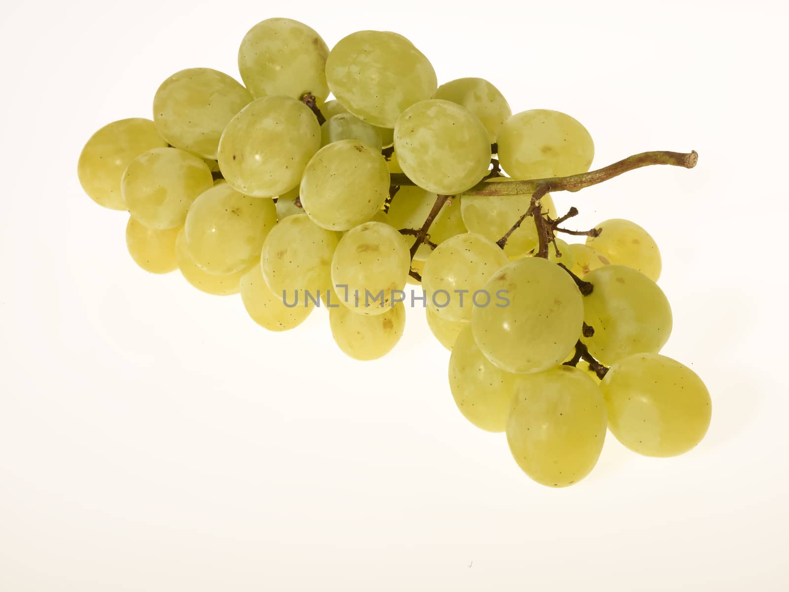 Bunch of White grapes isolated on white      