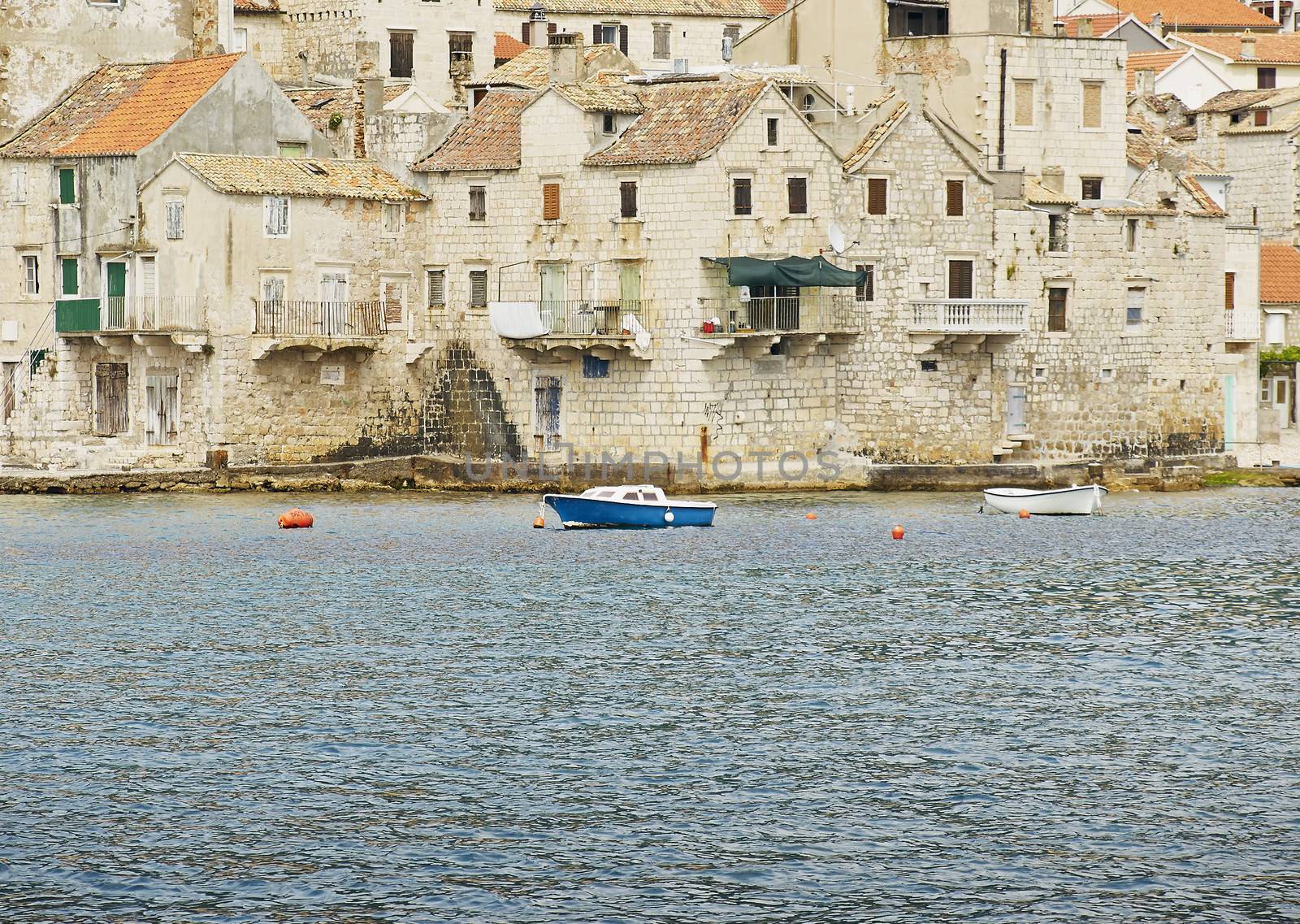 Part of the Кomiza coastal town on the island of Vis in Croatia