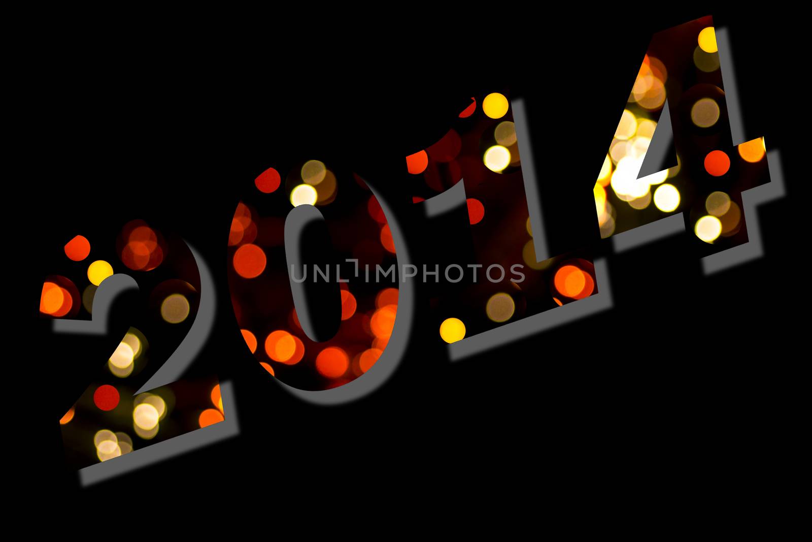 Happy new year 2014 message over black background