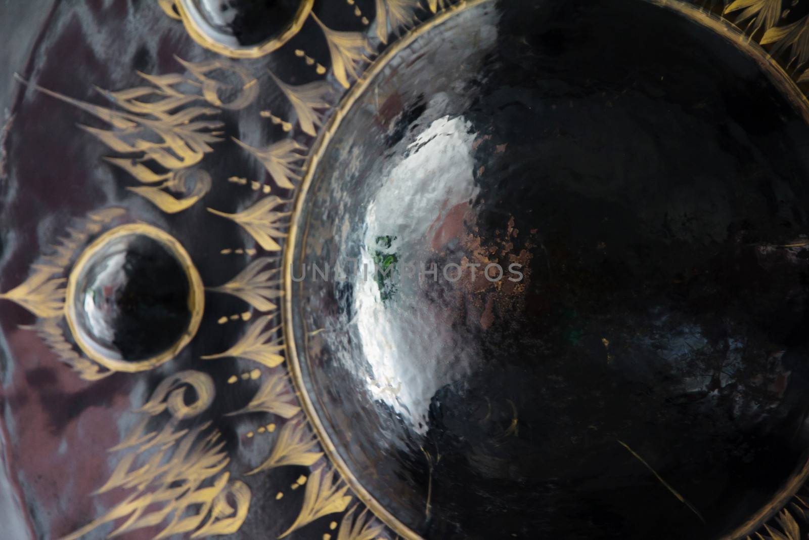 close up image of gong at a Buddhist temple,Thailand