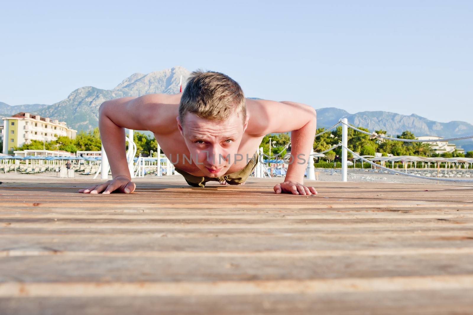 male athlete is engaged in the great outdoors