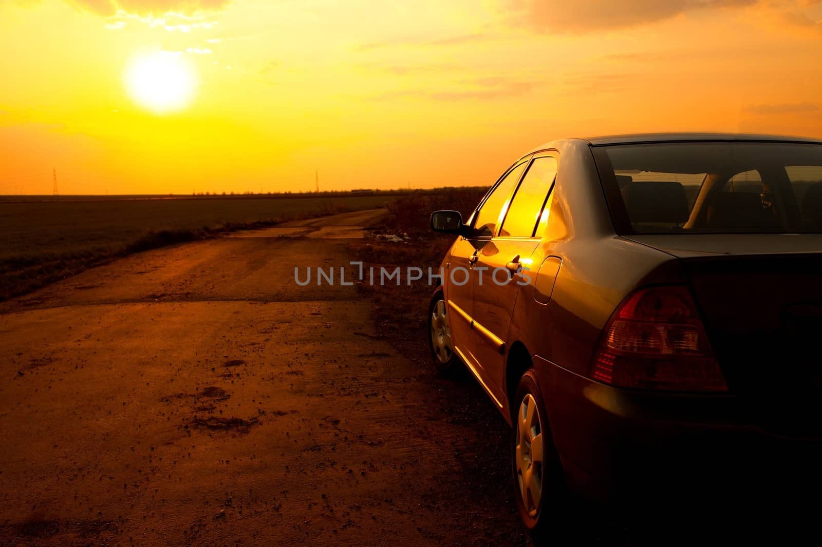 Car detail in the sunset