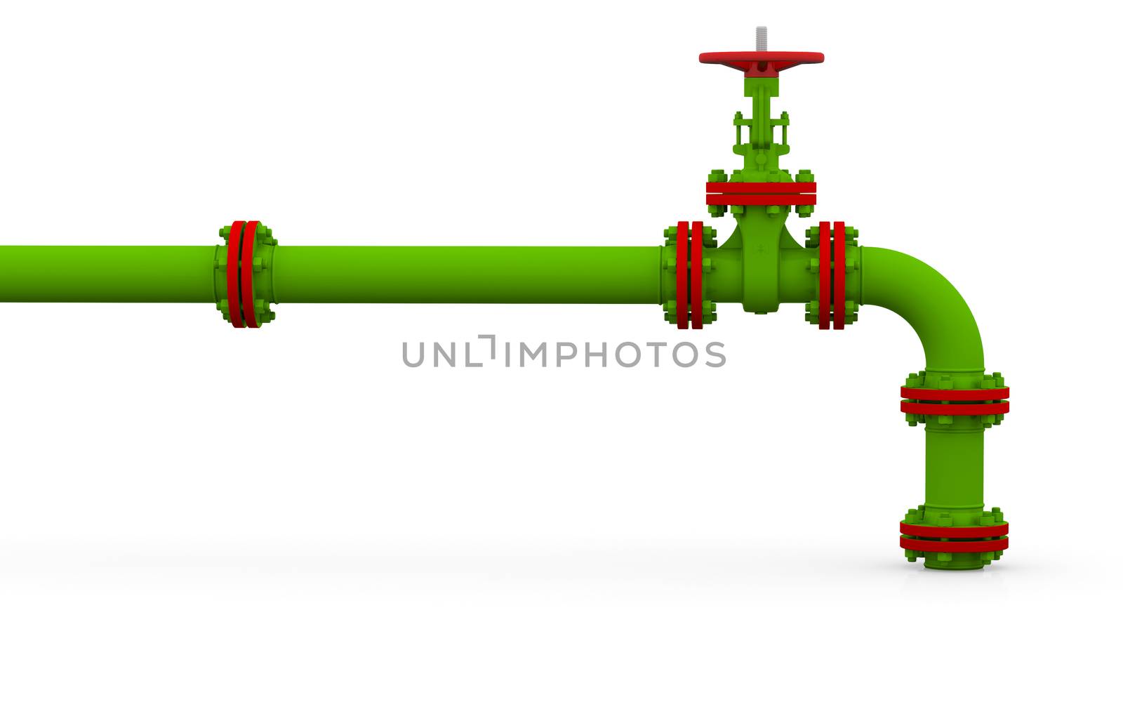 Green pipe and valve by cherezoff