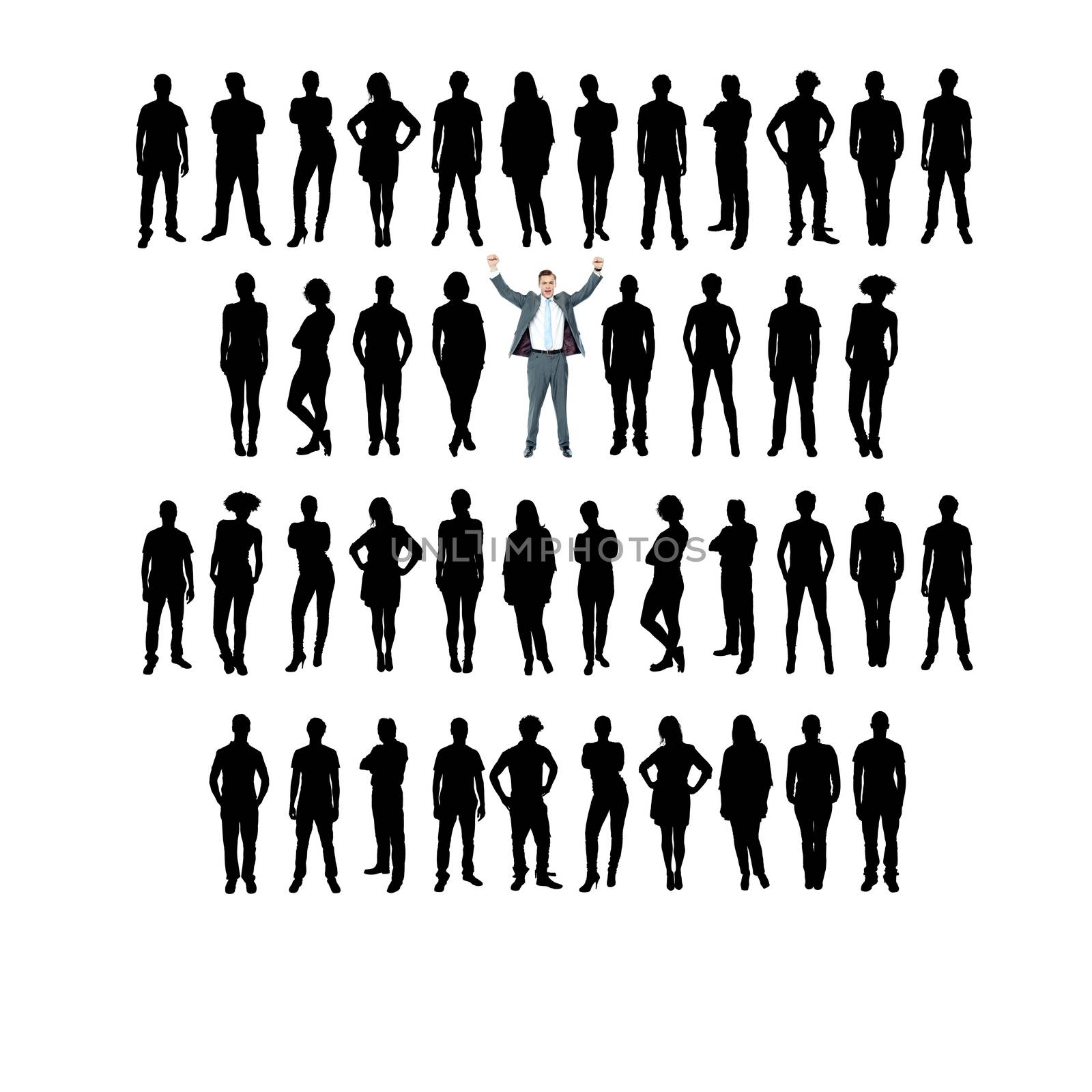 Vector business silhouette, white background by stockyimages