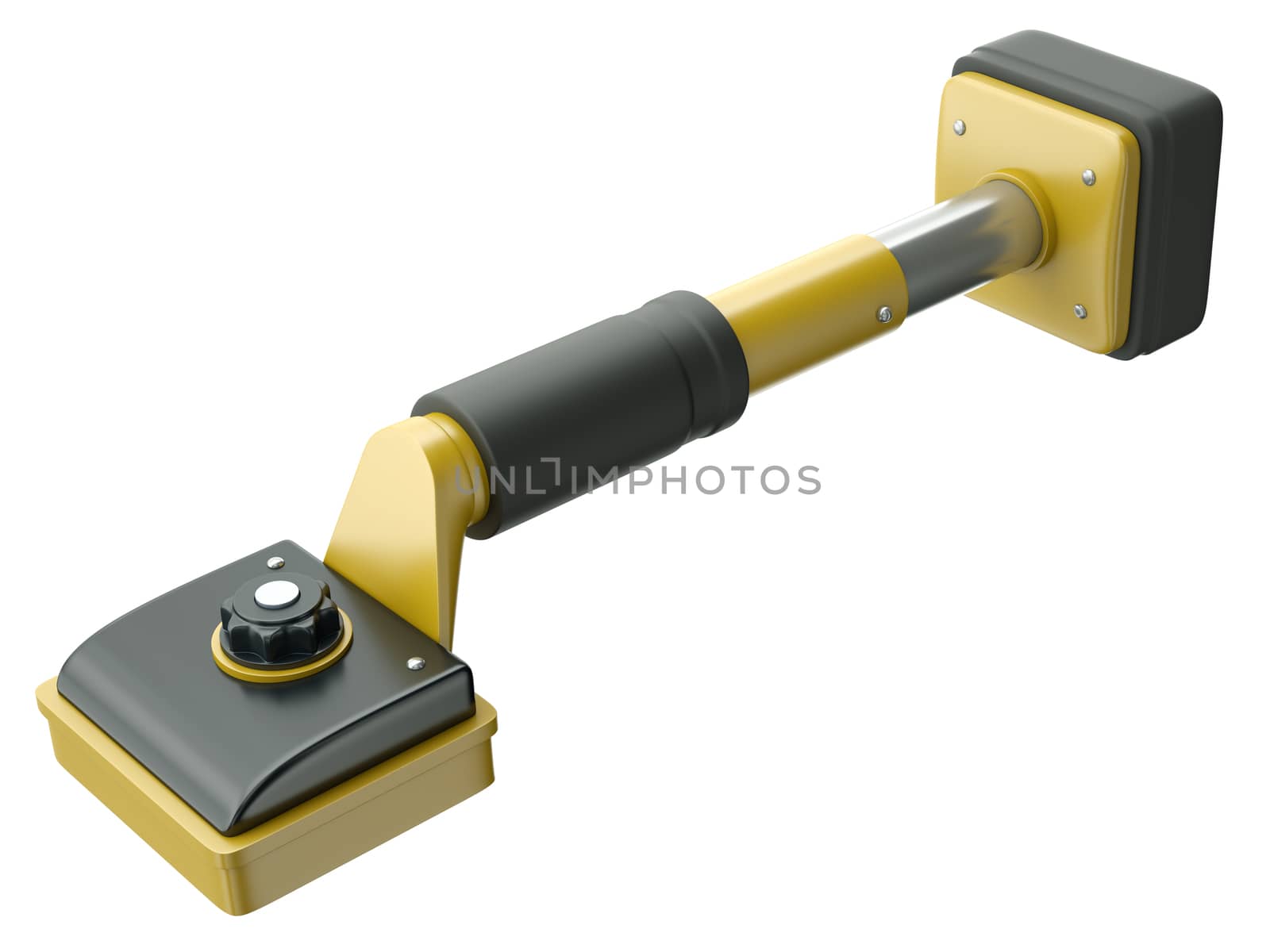 Carpet stretcher, a tool for installing carpets, isolated on a white background. 3D render.