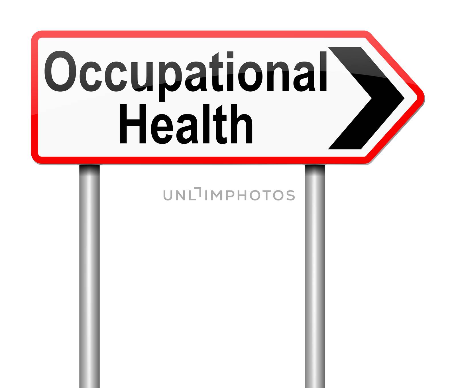Illustration depicting a sign with an Occupational Health concept.
