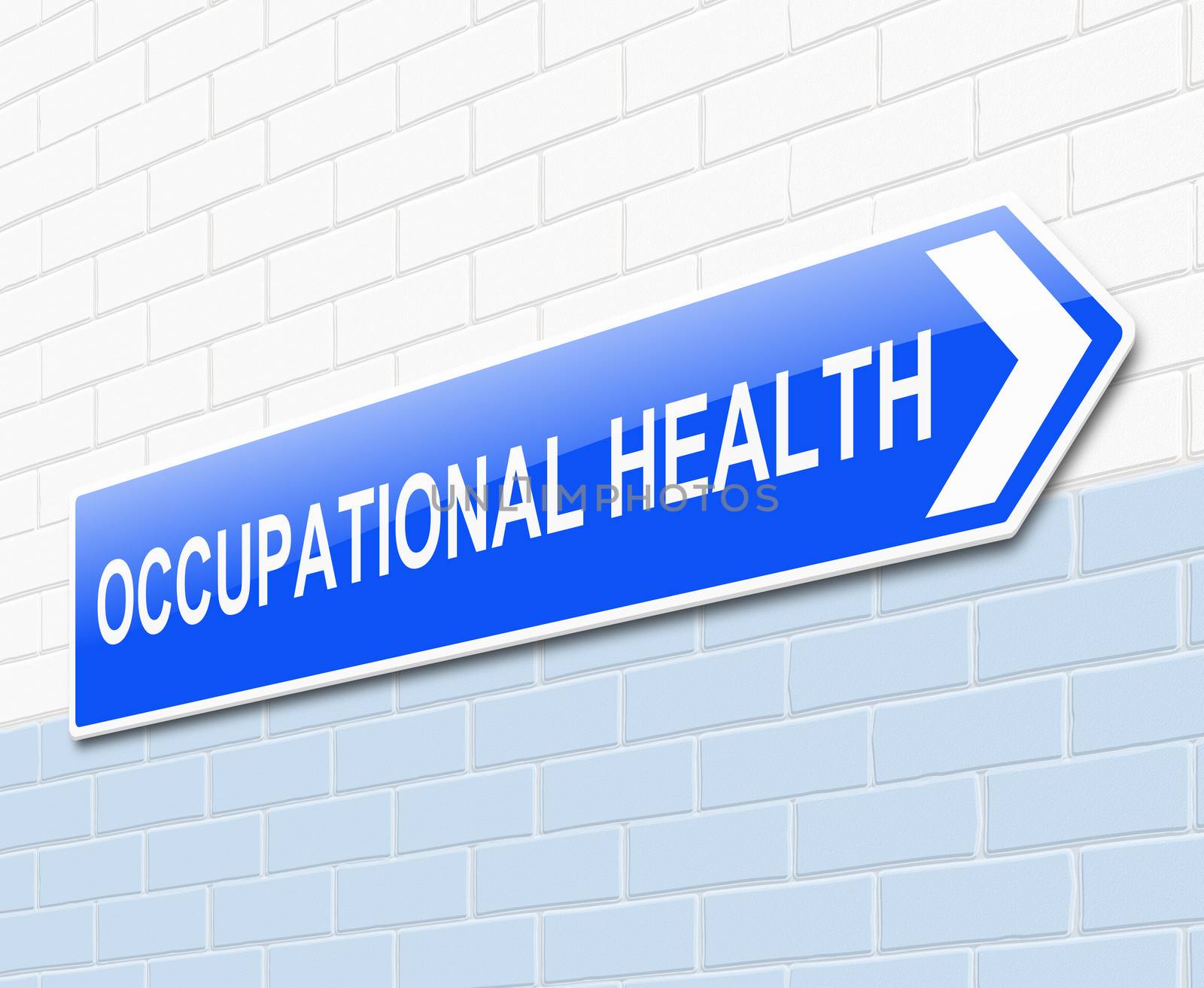 Illustration depicting a sign with an Occupational Health concept.