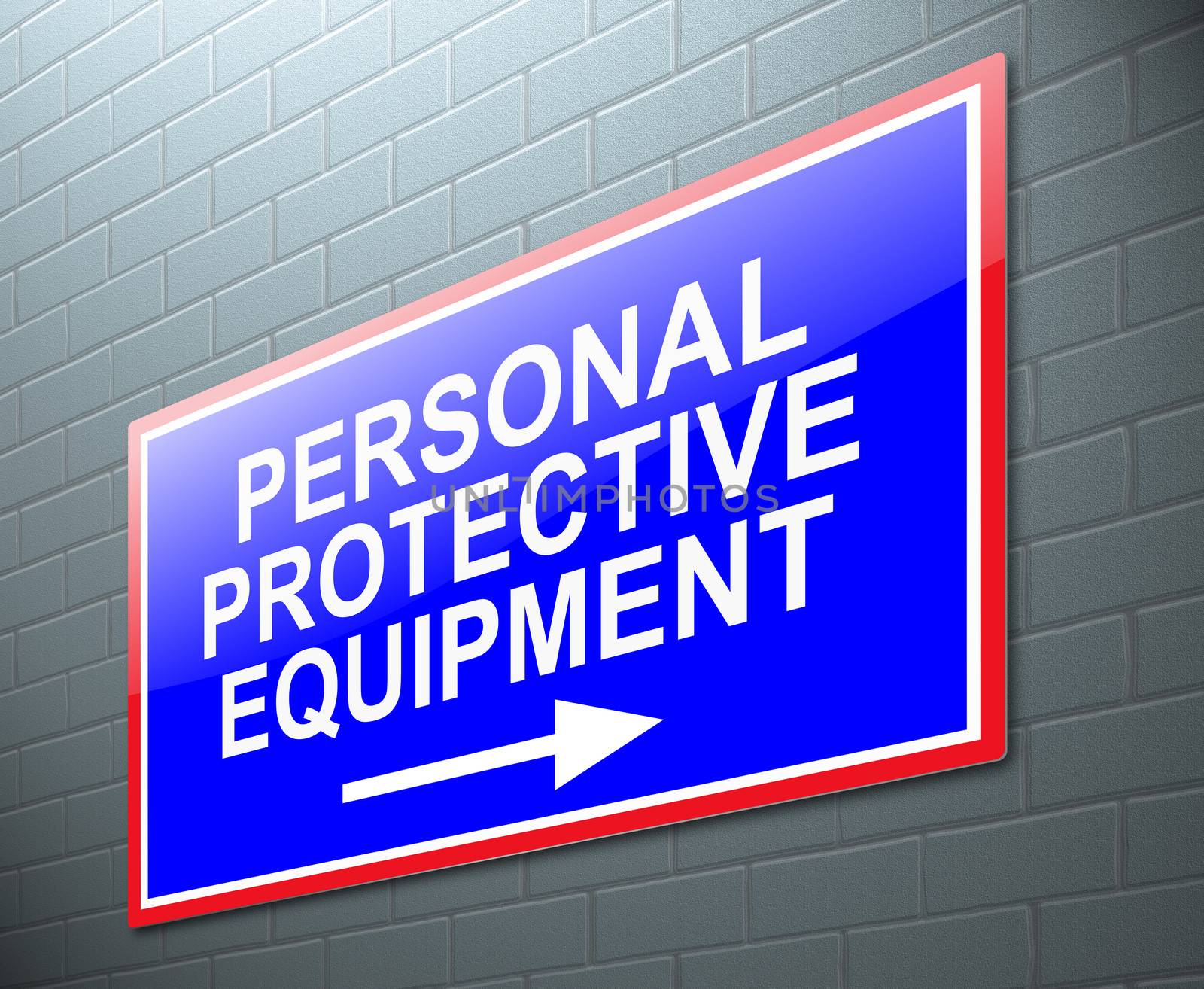 Illustration depicting a sign with a personal protective equipment concept.