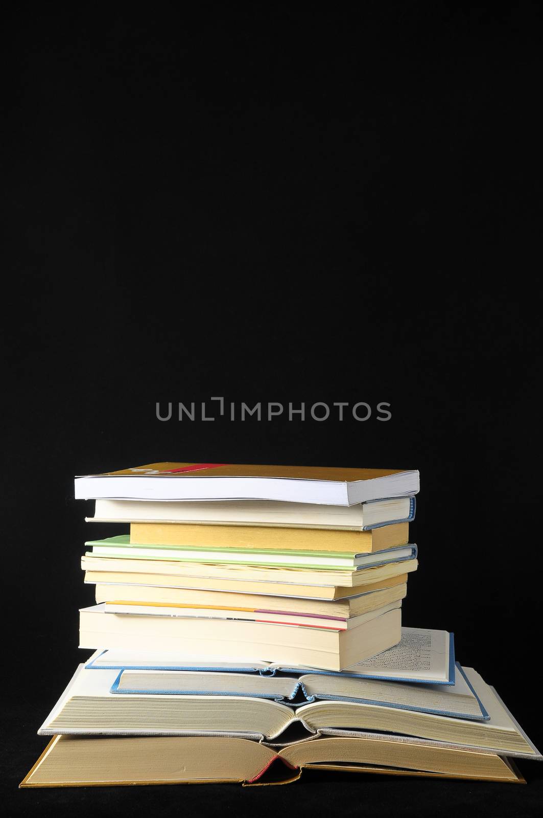 Empty Classic Book Isolated over a Black Background