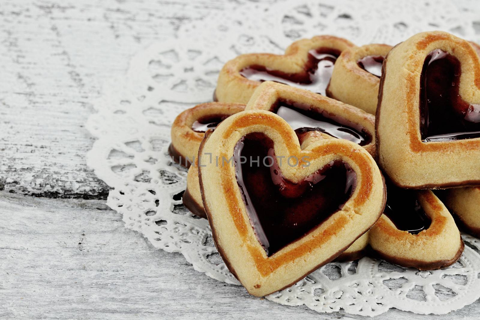 Group of Heart Shaped Shortbread Cookies by StephanieFrey