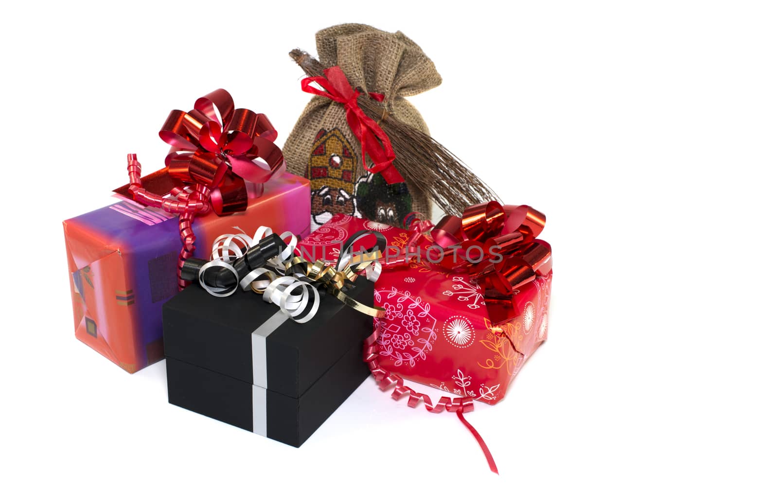 red and black presents for the sinterklaas party in Holland