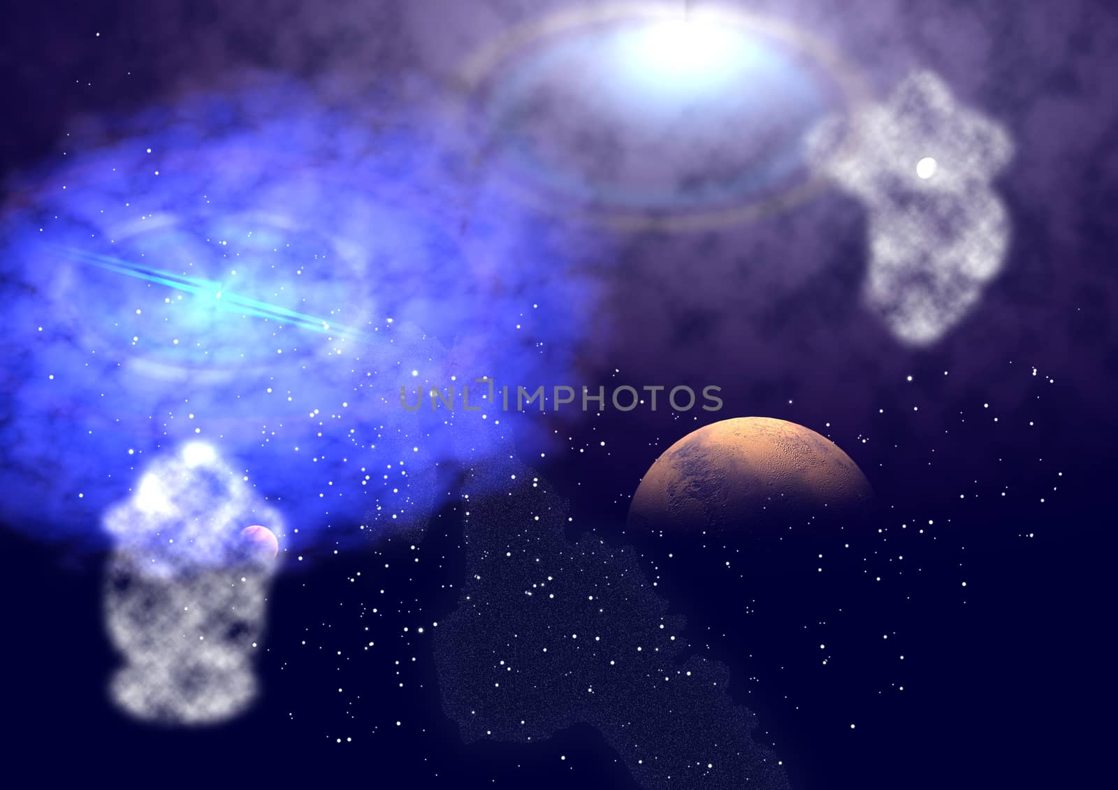 Far being shone nebula and star field against space. "Elements of this image furnished by NASA".