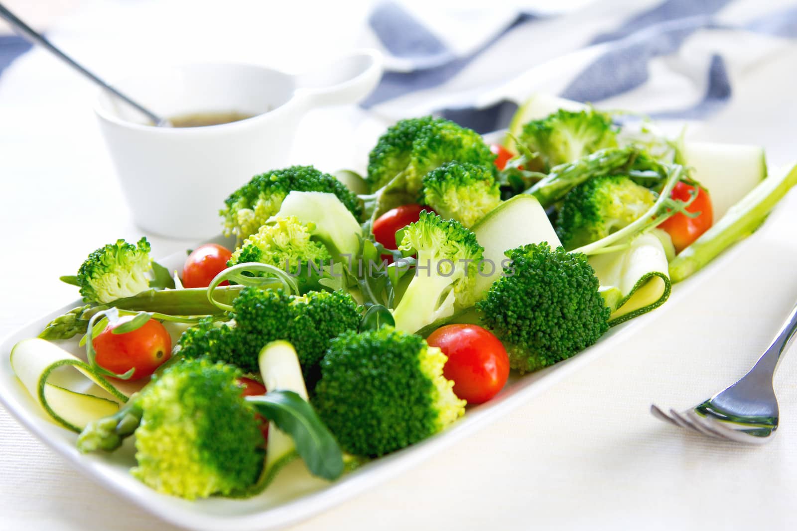 Broccoli with Asparagus and Zucchini salad by vanillaechoes