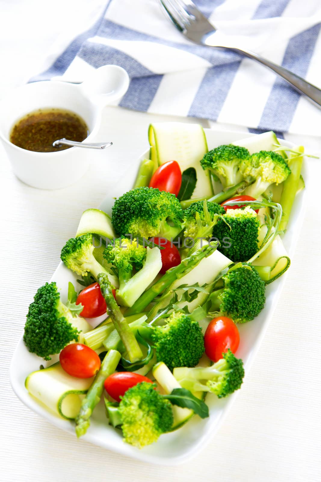 Broccoli with Asparagus and Zucchini salad by vanillaechoes