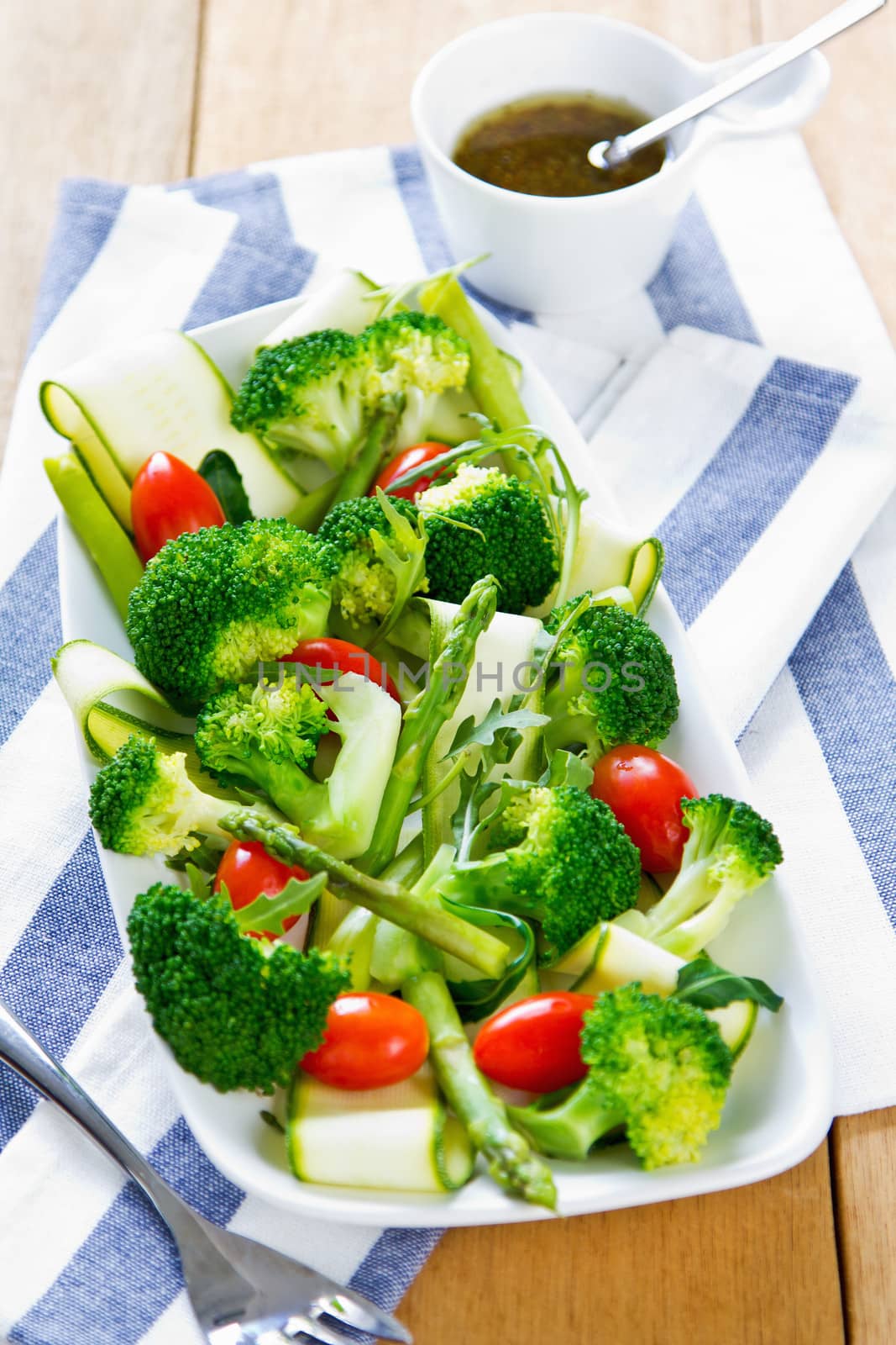 Broccoli with Asparagus and Zucchini salad by vanillaechoes