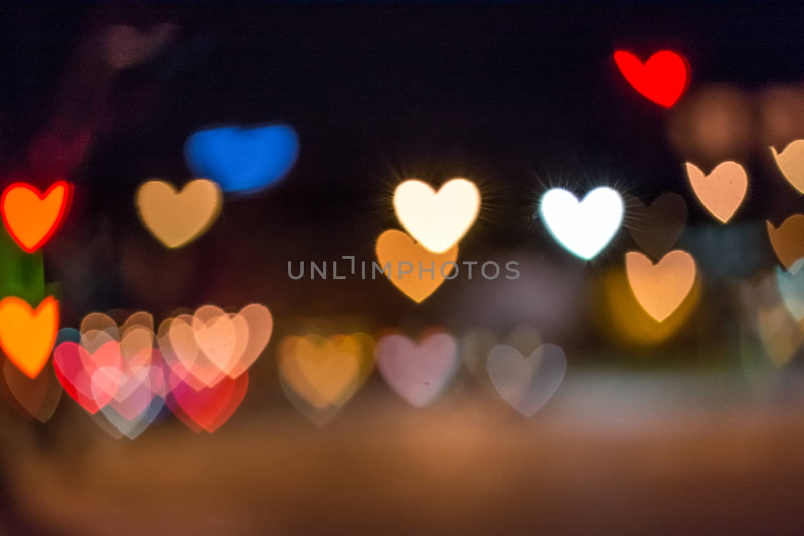 Background of out of focus area beautifully rendered in heart shape