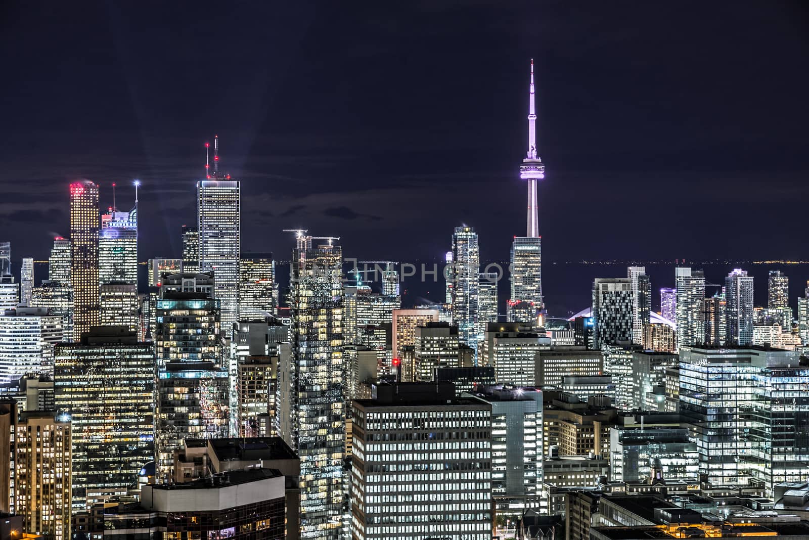 Downtown Toronto at night by IVYPHOTOS