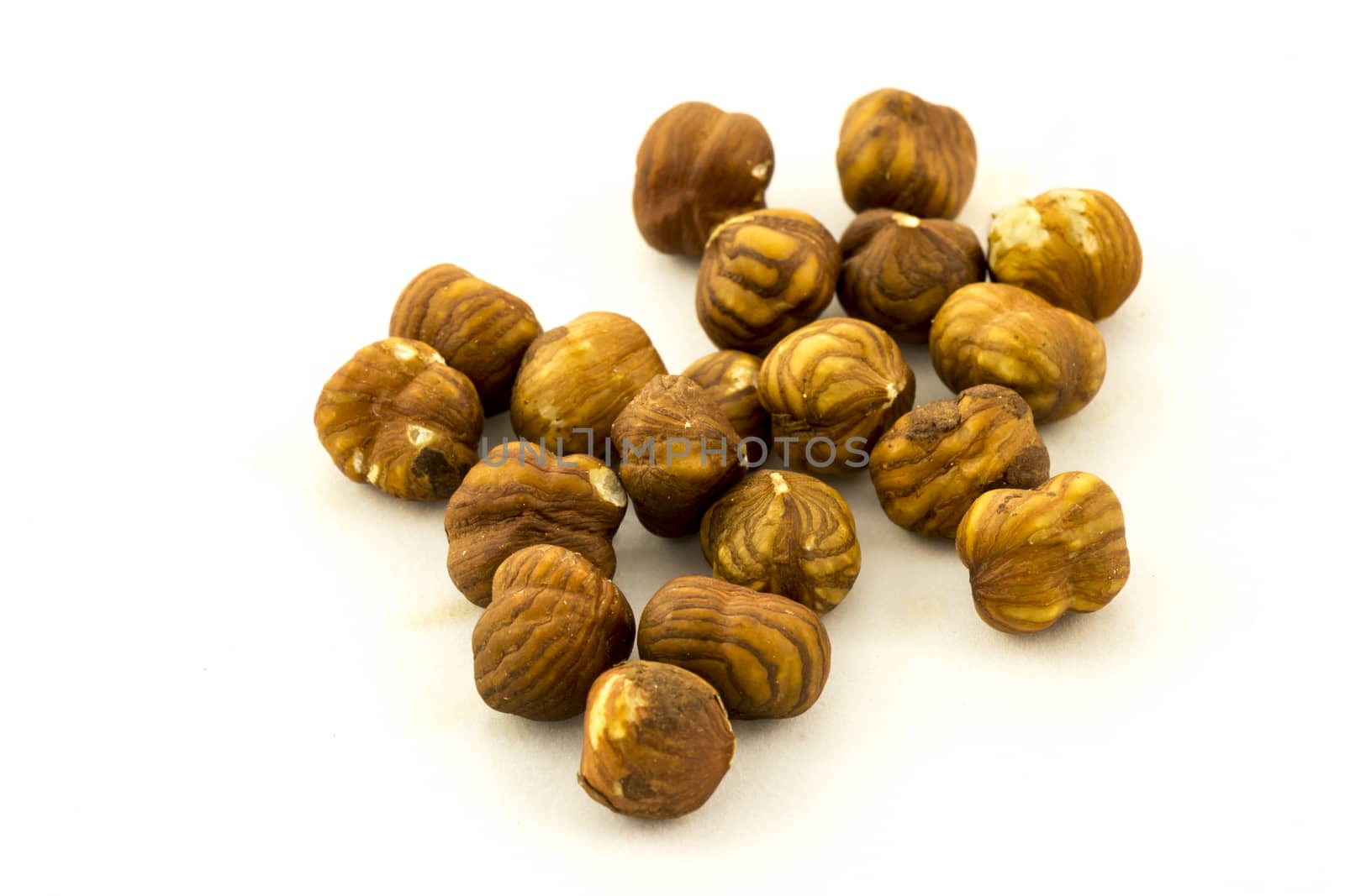 hazelnut on white background