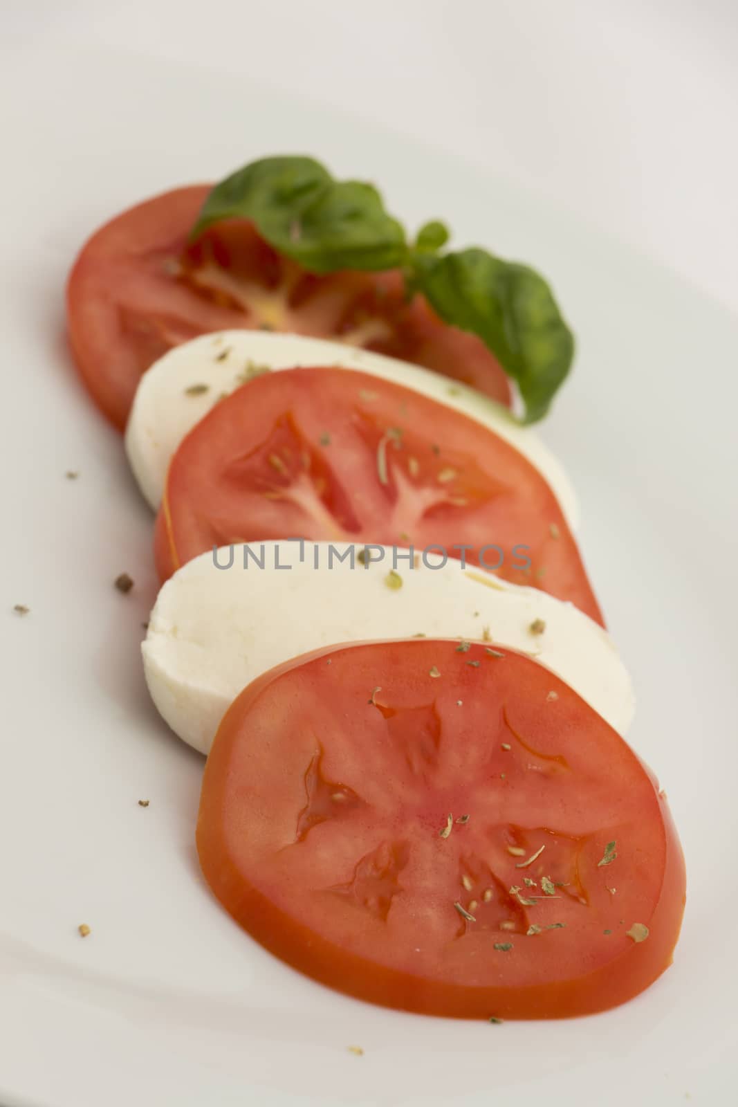 Tomato and mozzarella salat with basil