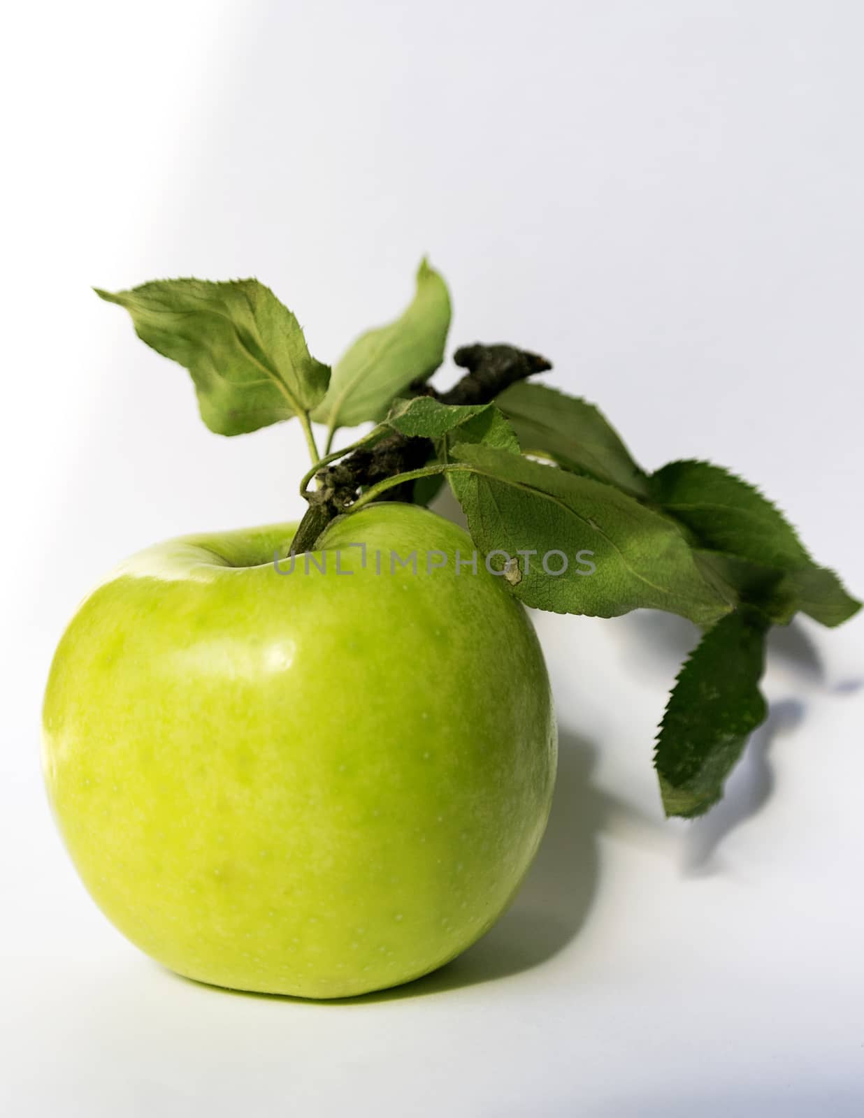 green apple on a white background