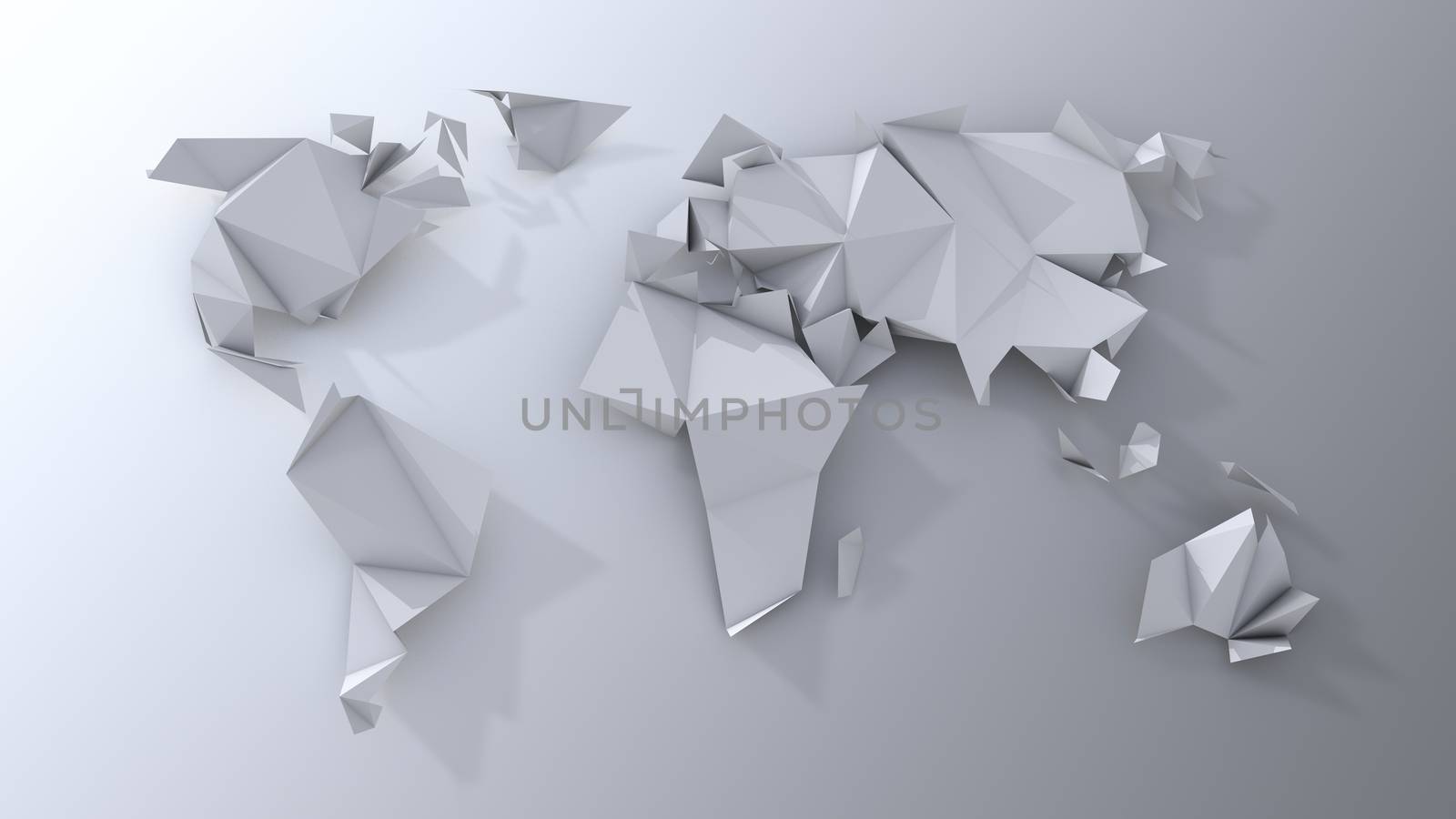 Origami continents scrapbooking.