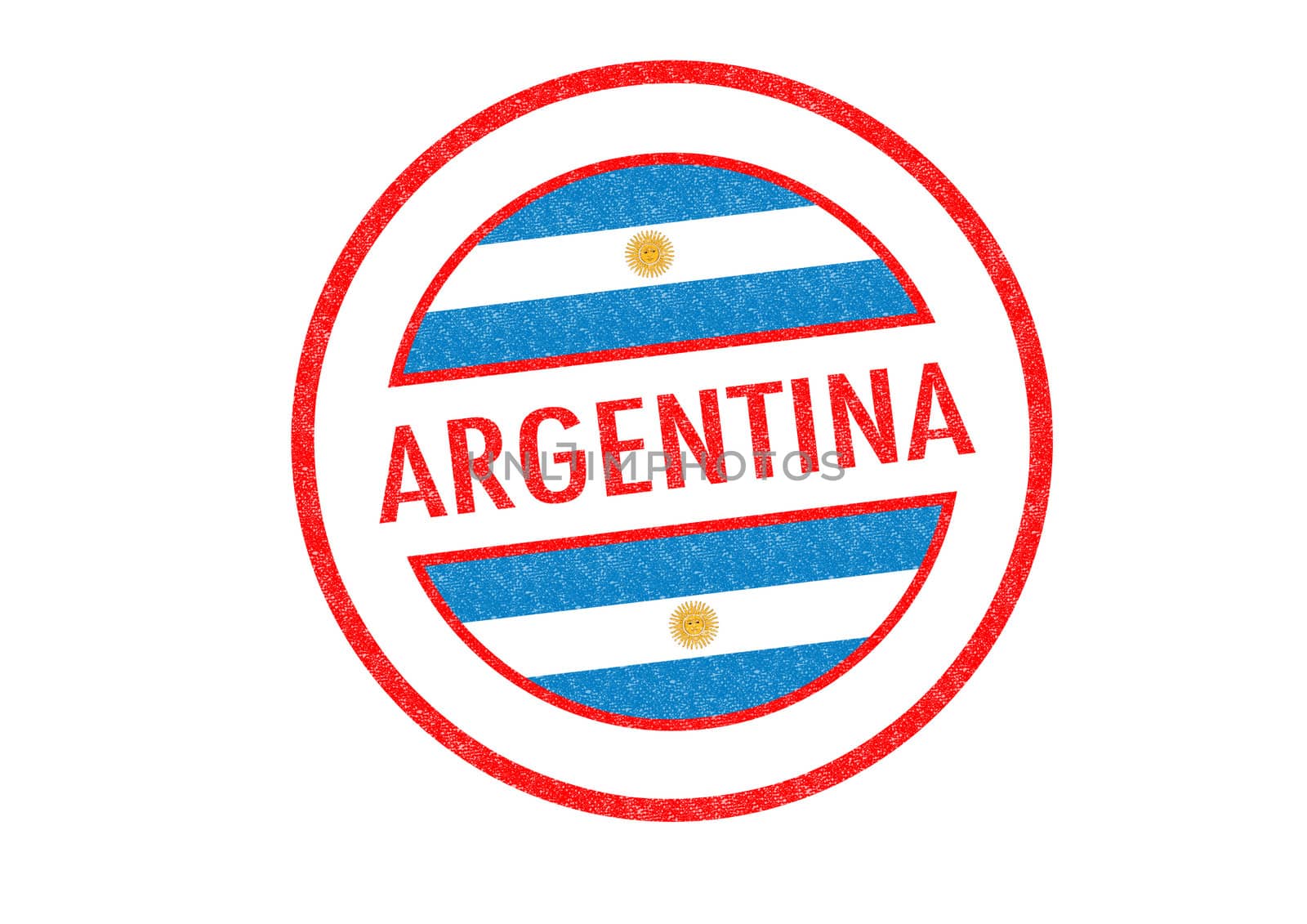 Passport-style ARGENTINA rubber stamp over a white background.