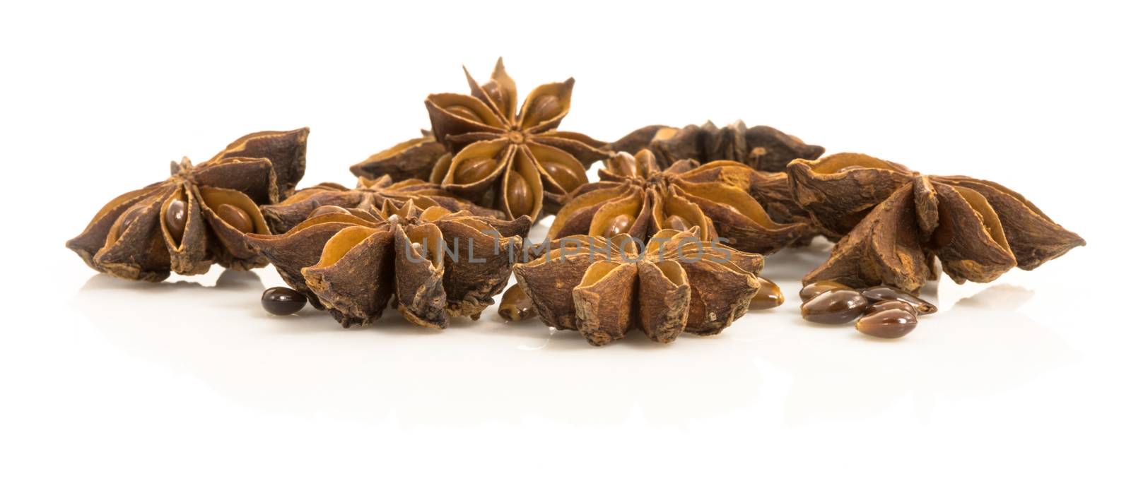 star anise. Seeds of herbaceous annual plant of the family Umbelliferae