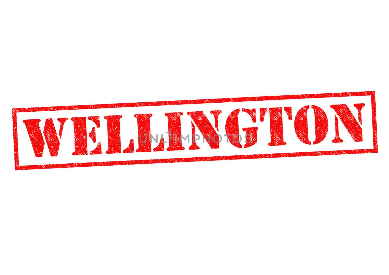 WELLINGTON Rubber Stamp over a white background.